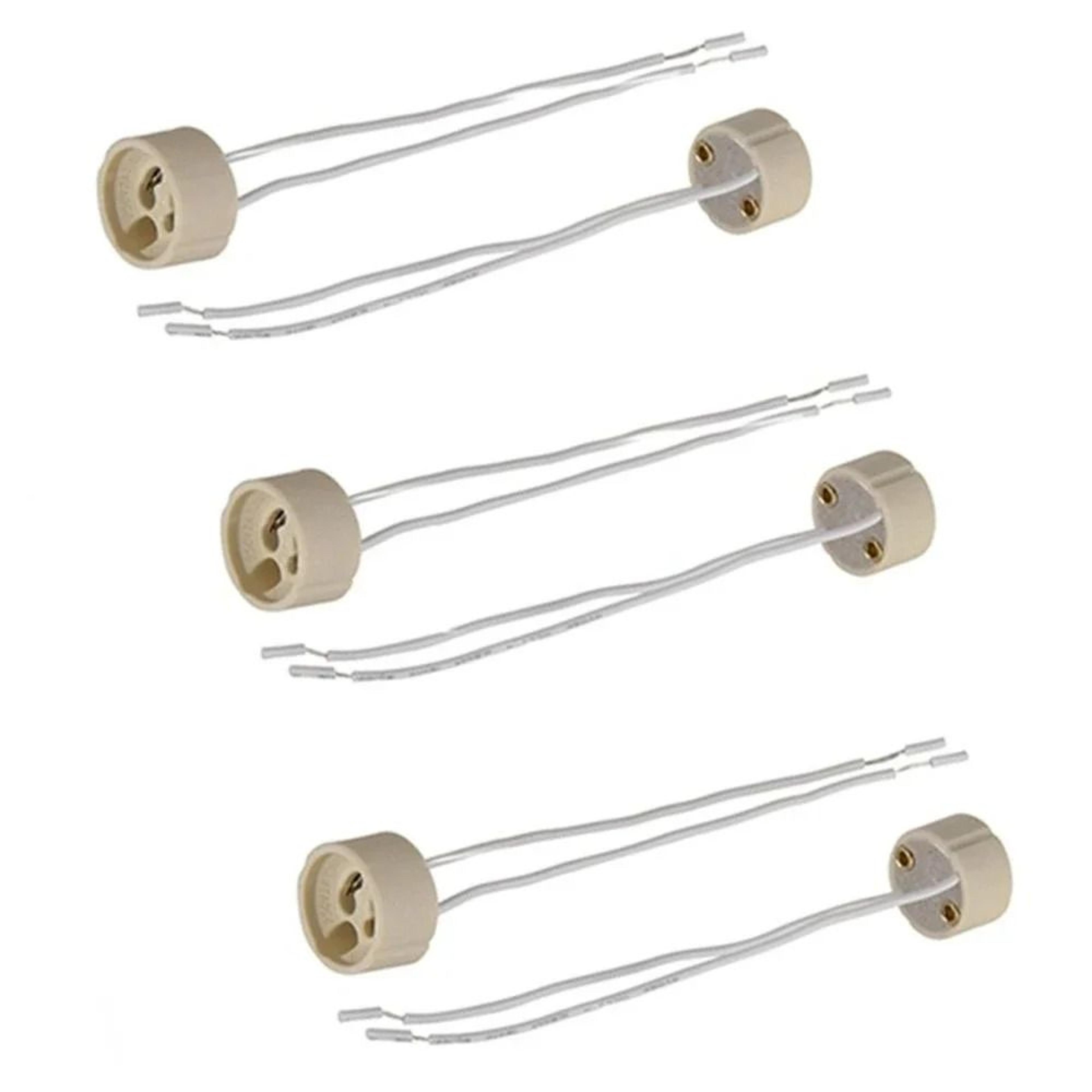 Ceramic Spotlight Socket Wiring Cable Lamp Holder Halogen LED Base Fixture Adapter Wire Set 5