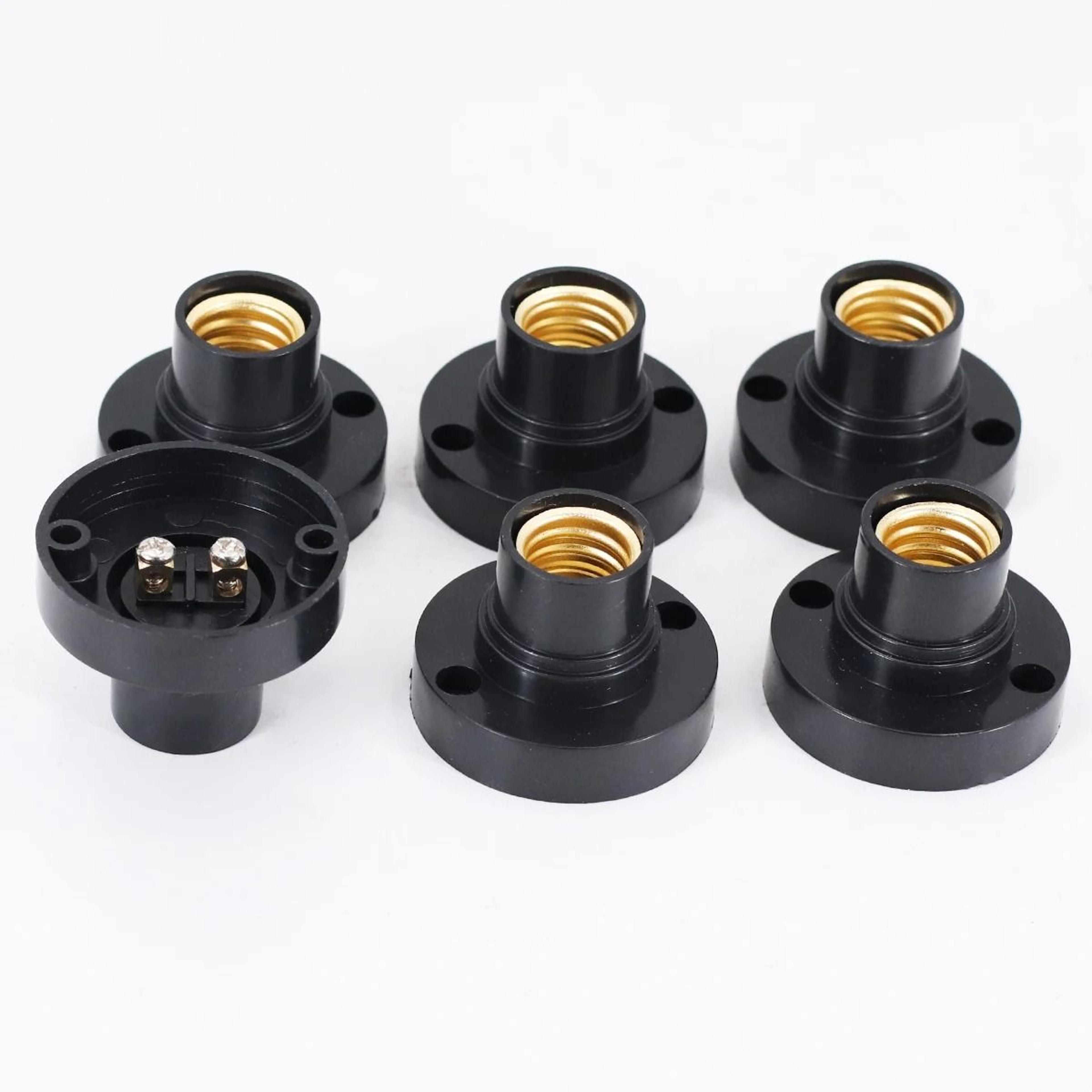 10 Pack Small Threaded Screw Light Bulb Socket Holder Base Wiring Adapter Lamp Replacement Set 5