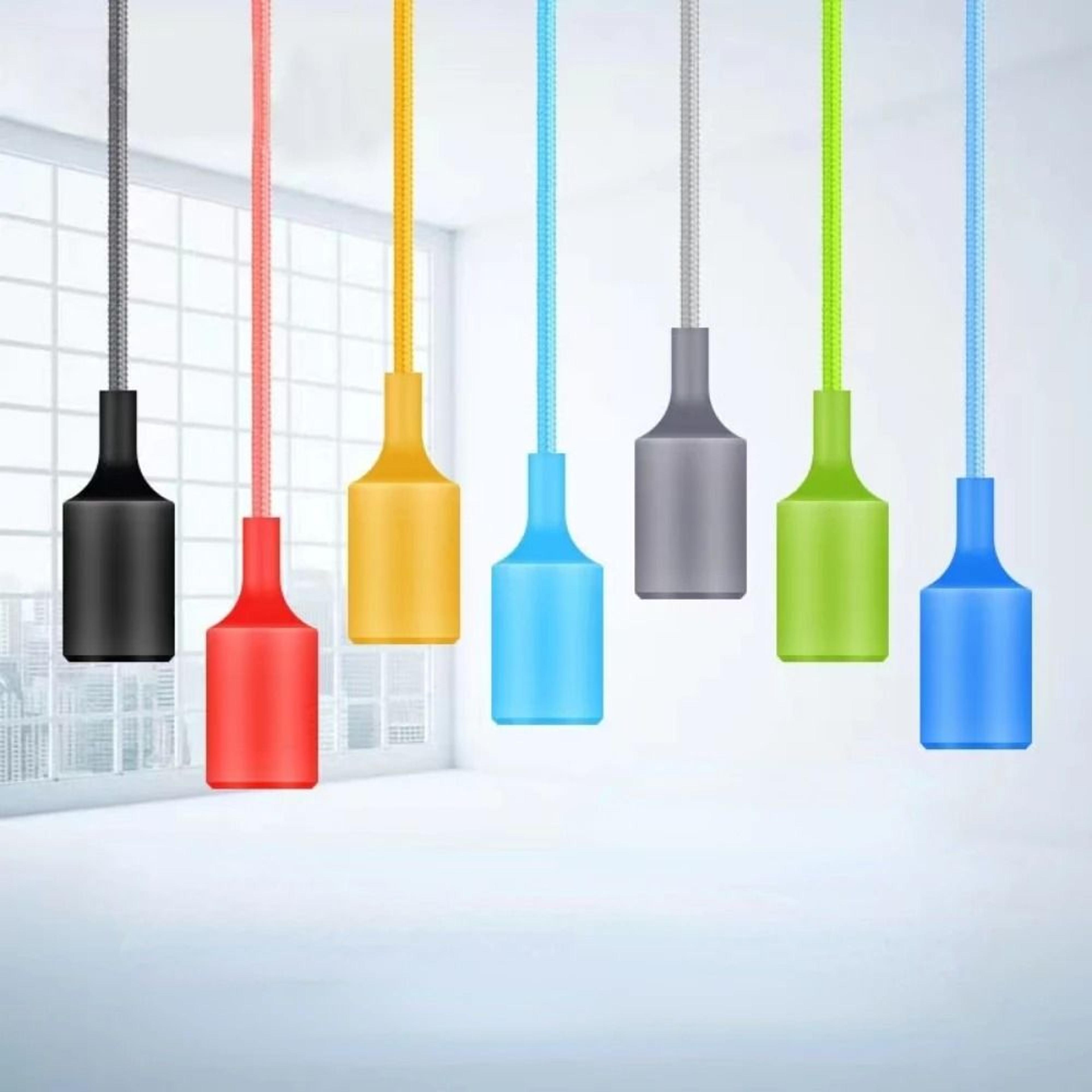 colorful silicone pendant light single head hanging cord lamp ac 90 to 260v screw base fixture