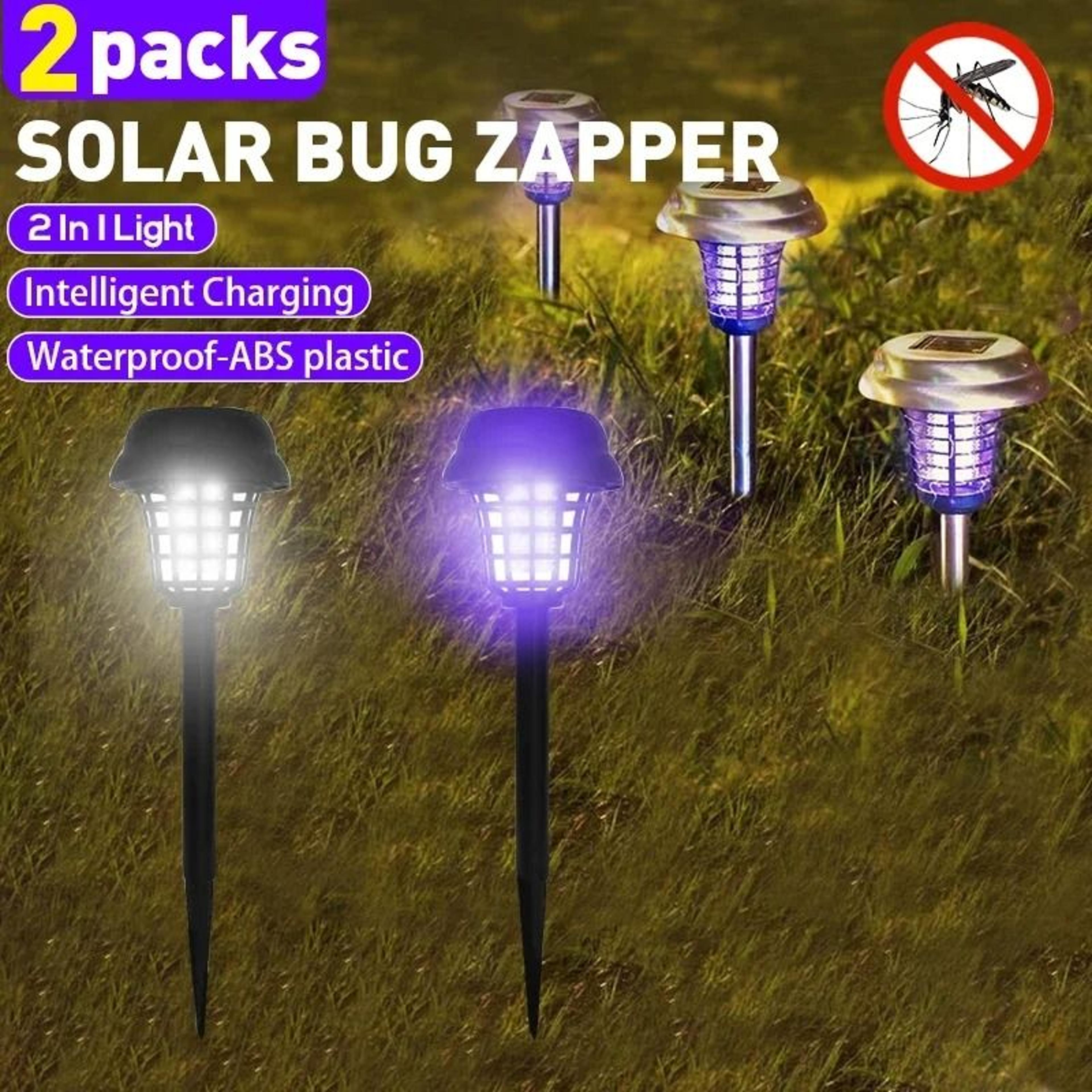 Solar Powered Mosquito Bug Zapper Waterproof Outdoor Insect Killer Light Garden Patio Fixture 1
