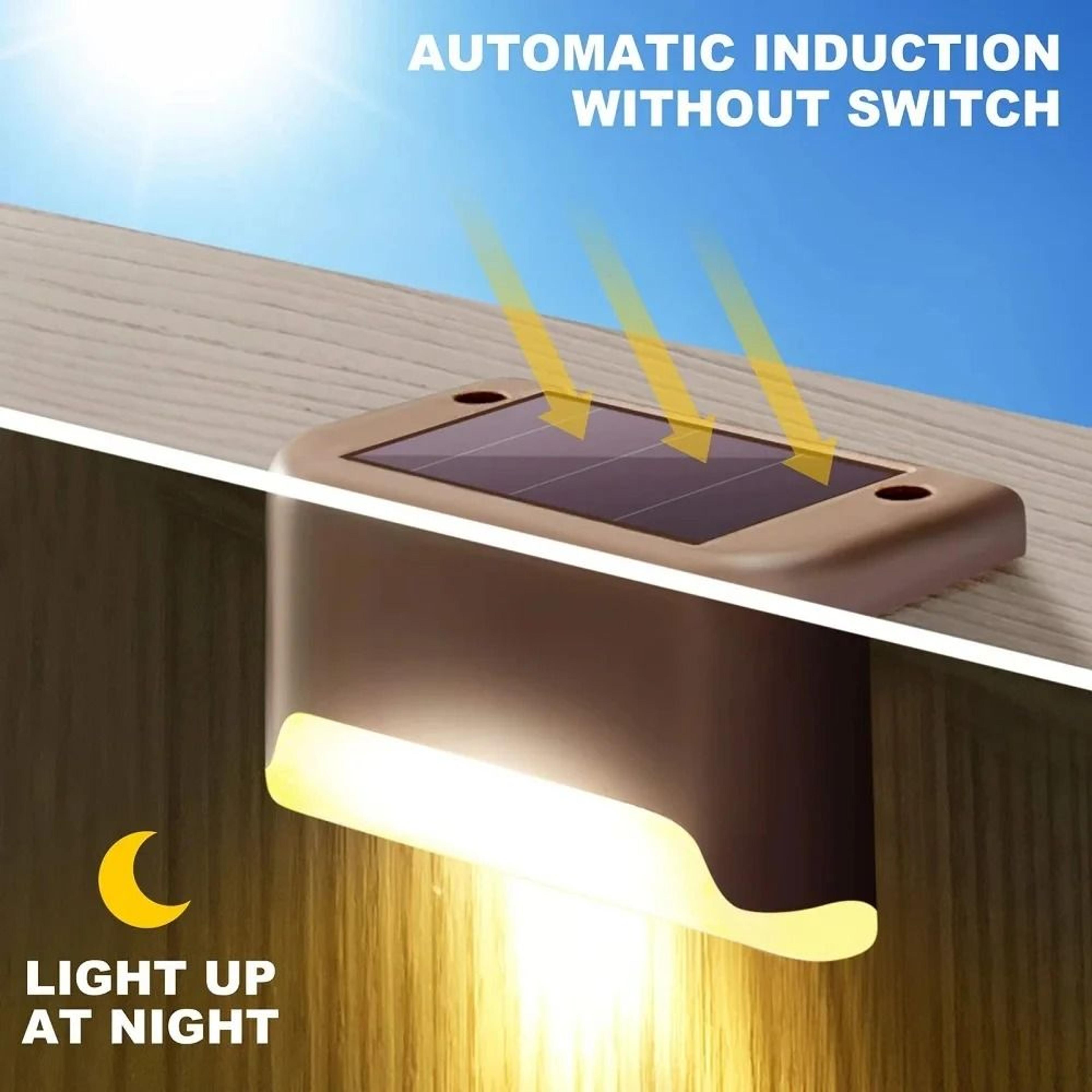 Solar Deck Lights Outdoor Waterproof LED Step Lights For Stairs Railing Fence Yard Patio Pathway 1