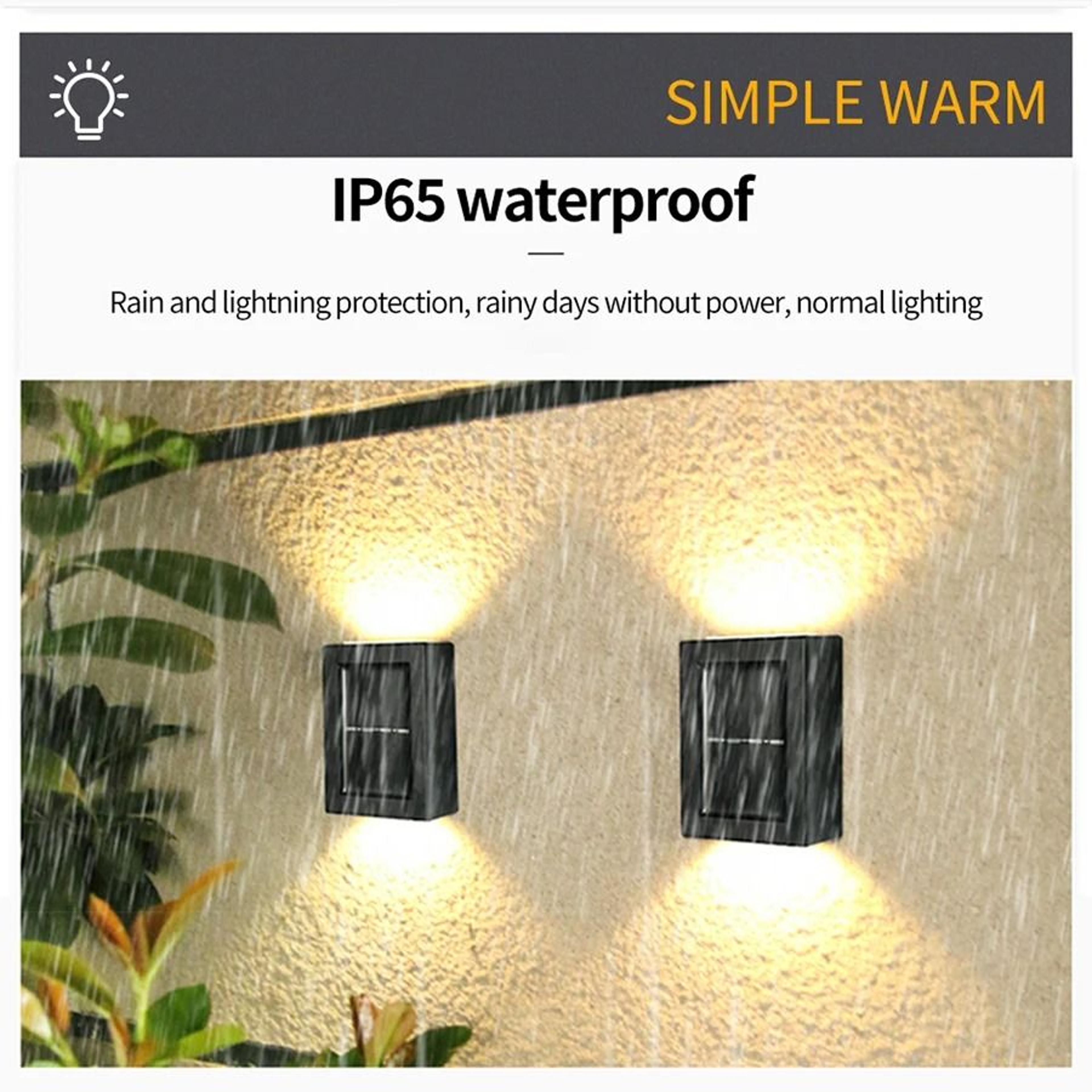 Solar Up And Down Wall Sconce Outdoor Waterproof LED Spot Light Sunlight Powered Garden Decor Lamp 5