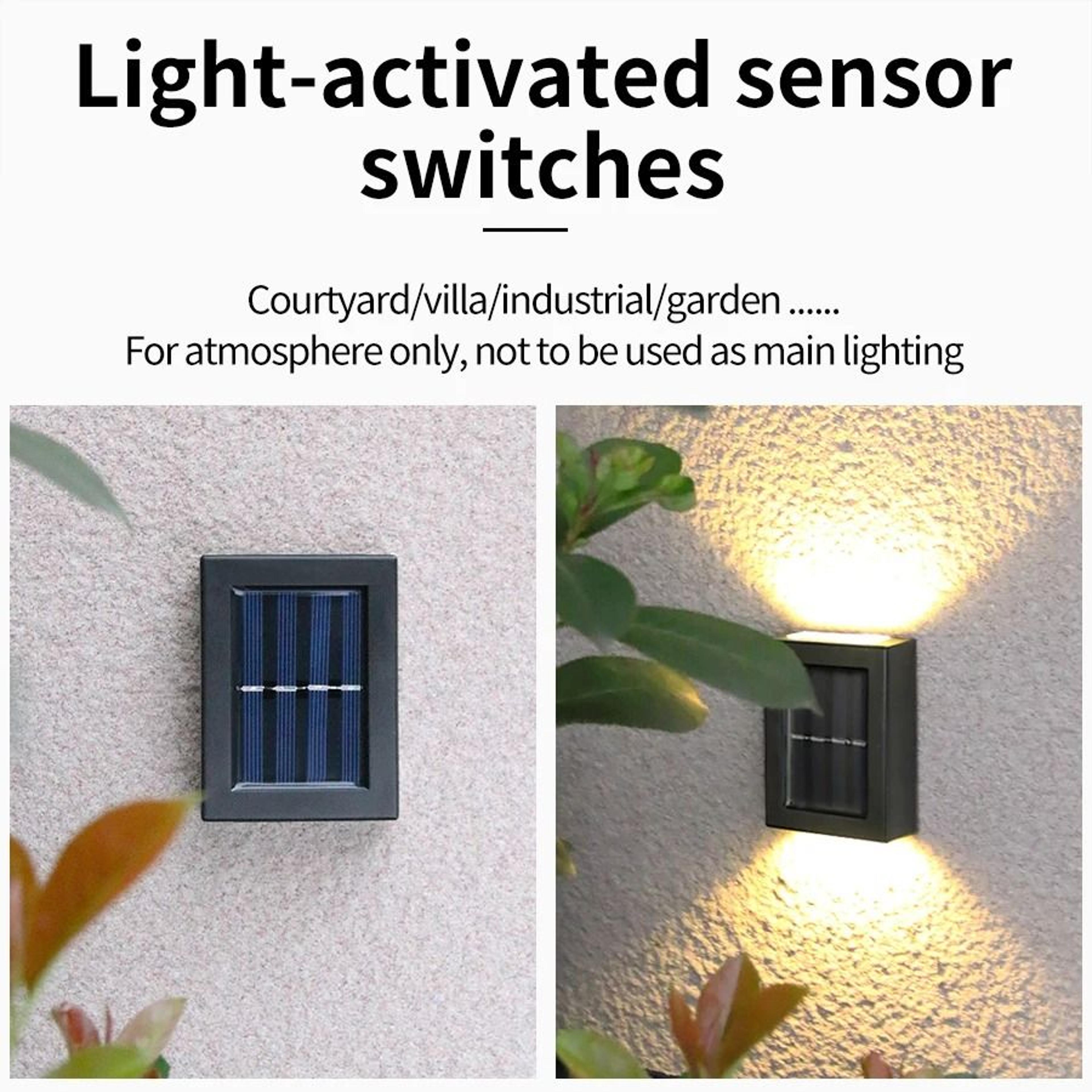 Solar Up And Down Wall Sconce Outdoor Waterproof LED Spot Light Sunlight Powered Garden Decor Lamp 2