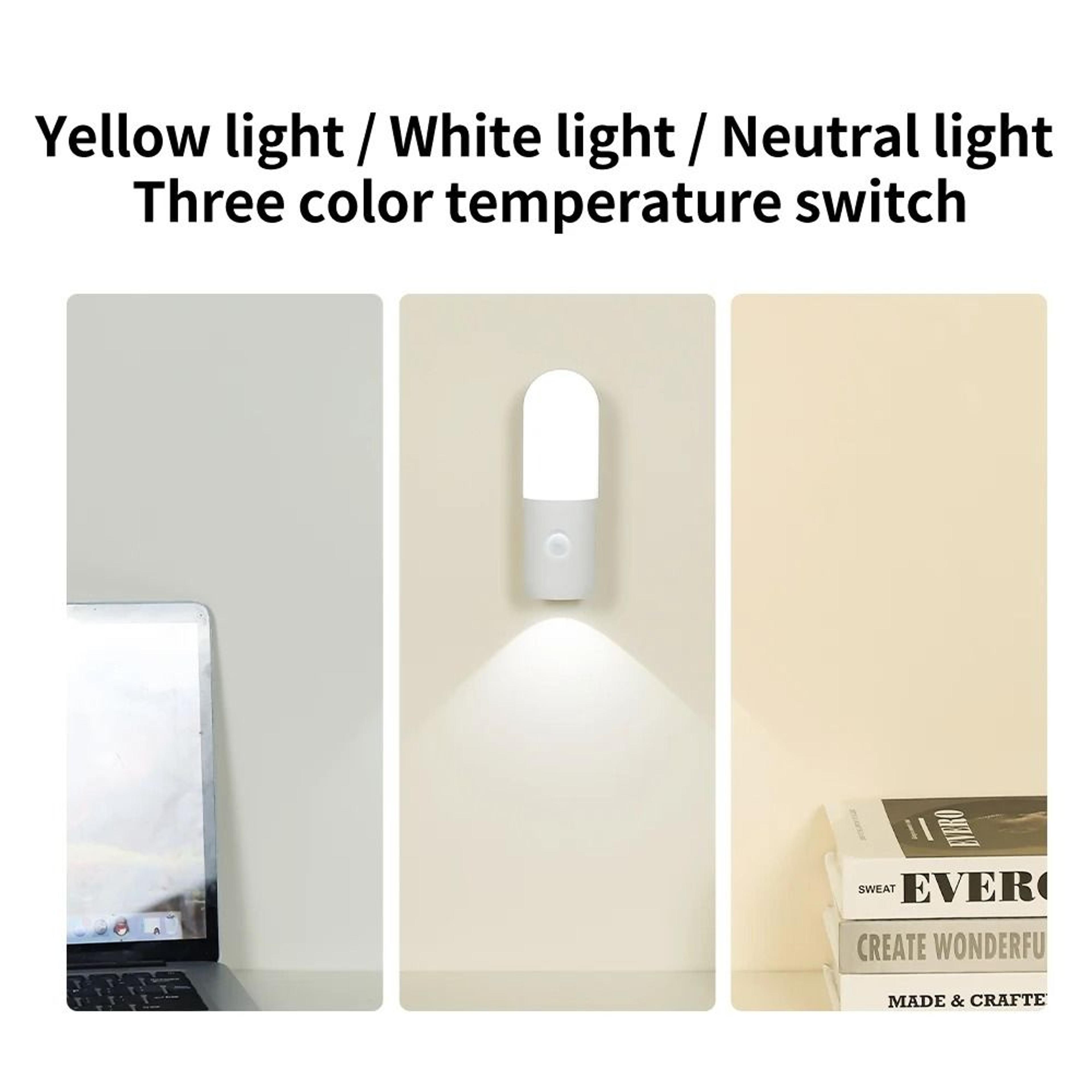 Rechargeable Magnetic Wall Light Motion Sensor LED Night Light Cordless Ambient Lamp Corridor Stair 1