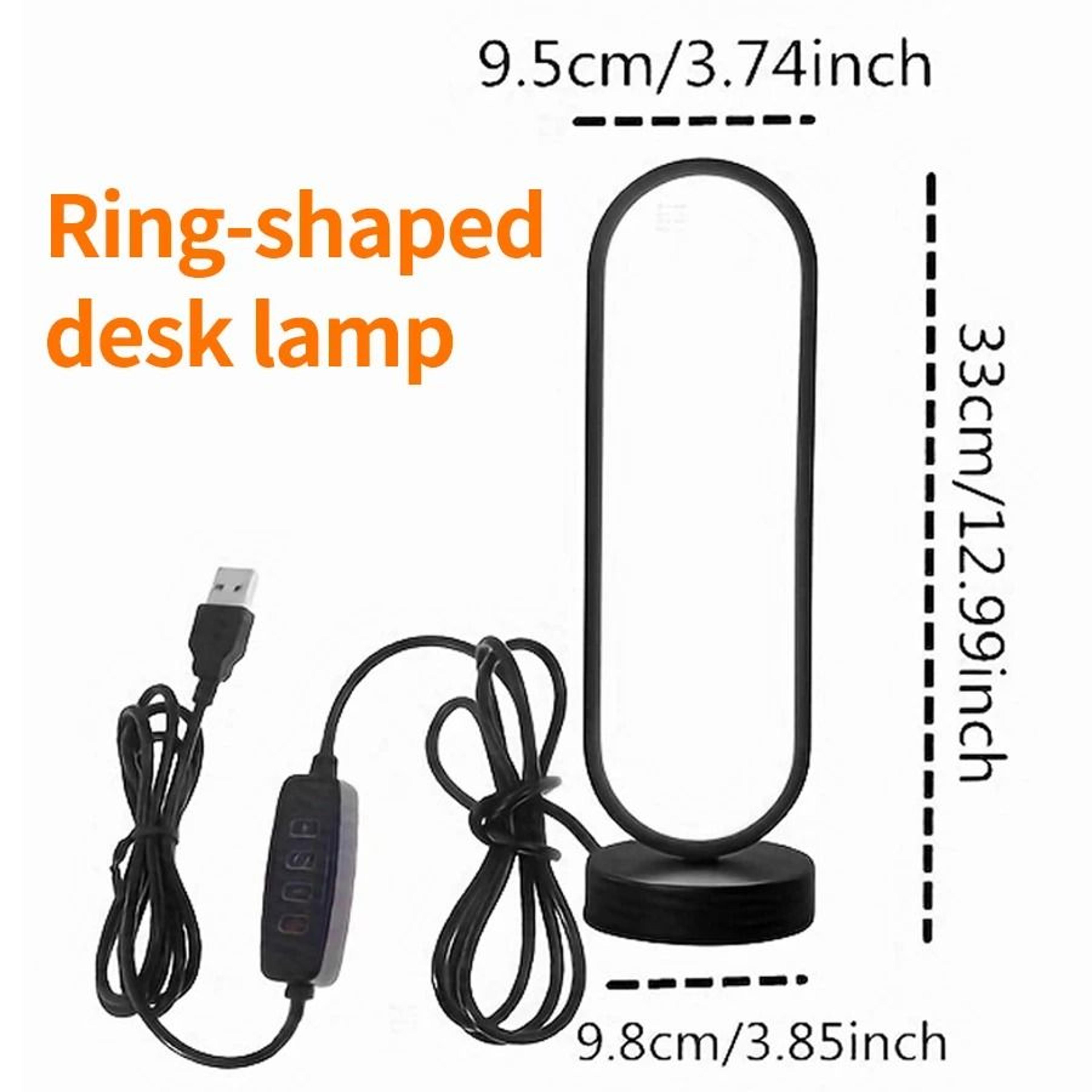 Circular Ring LED Night Lamp Three Color Dimmable Ambient Table Light Bedside Desk Nightstand Lumin 6