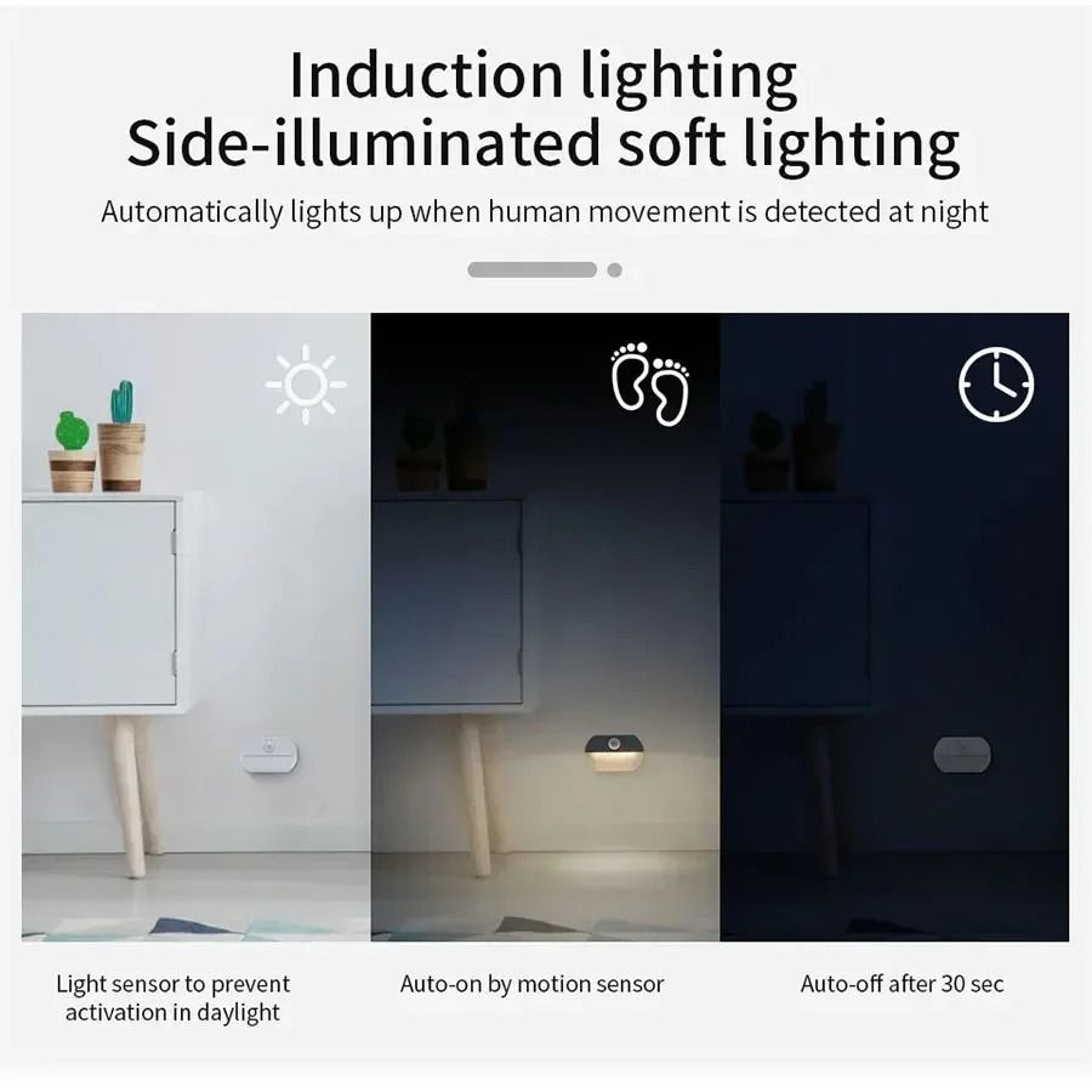 Motion Sensor LED Cabinet Light Wireless USB Rechargeable Bedside Night Light For Closet Bedroom St 4