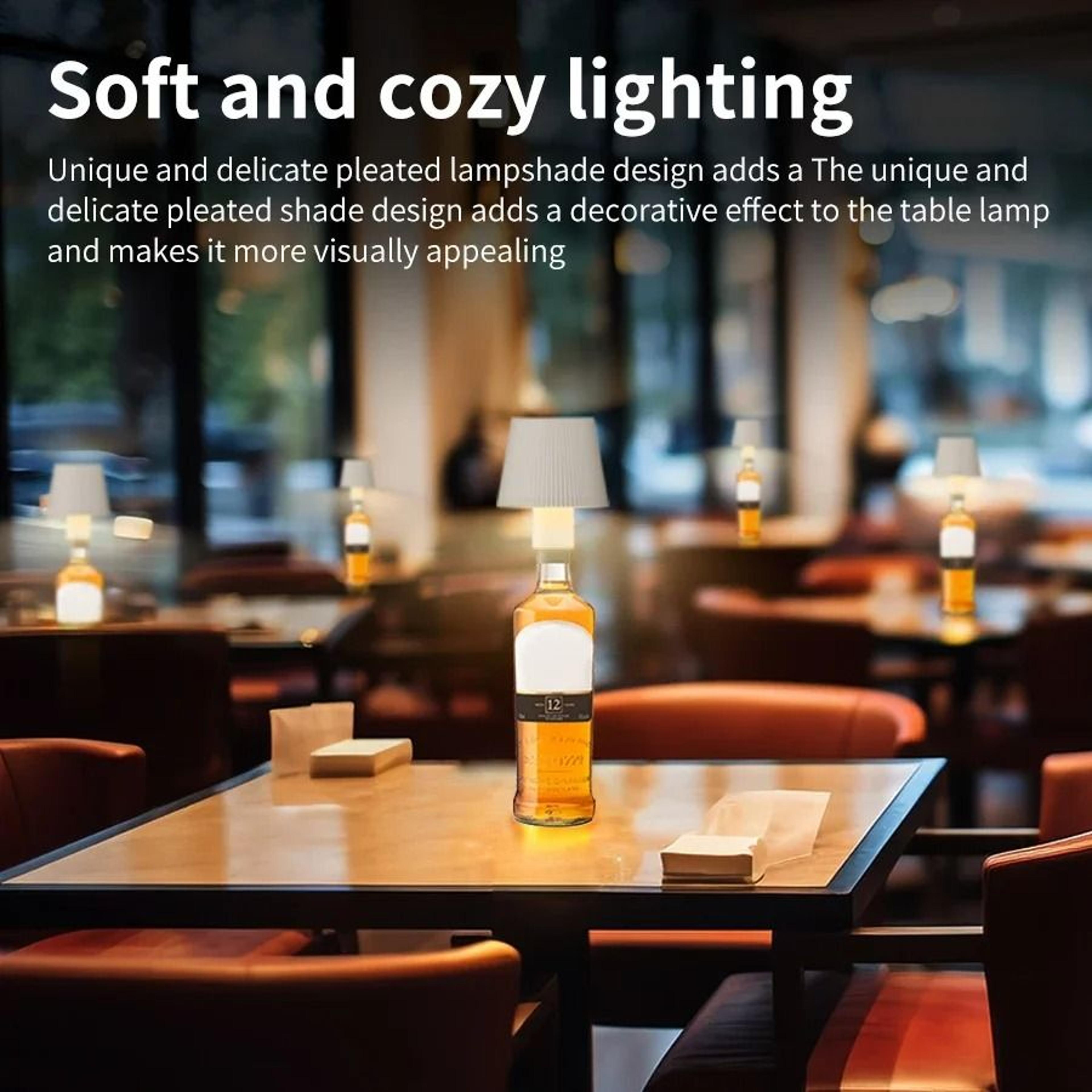 Cordless LED Wine Bottle Lamp Head Touch Dimmable USB Rechargeable Table Light 5