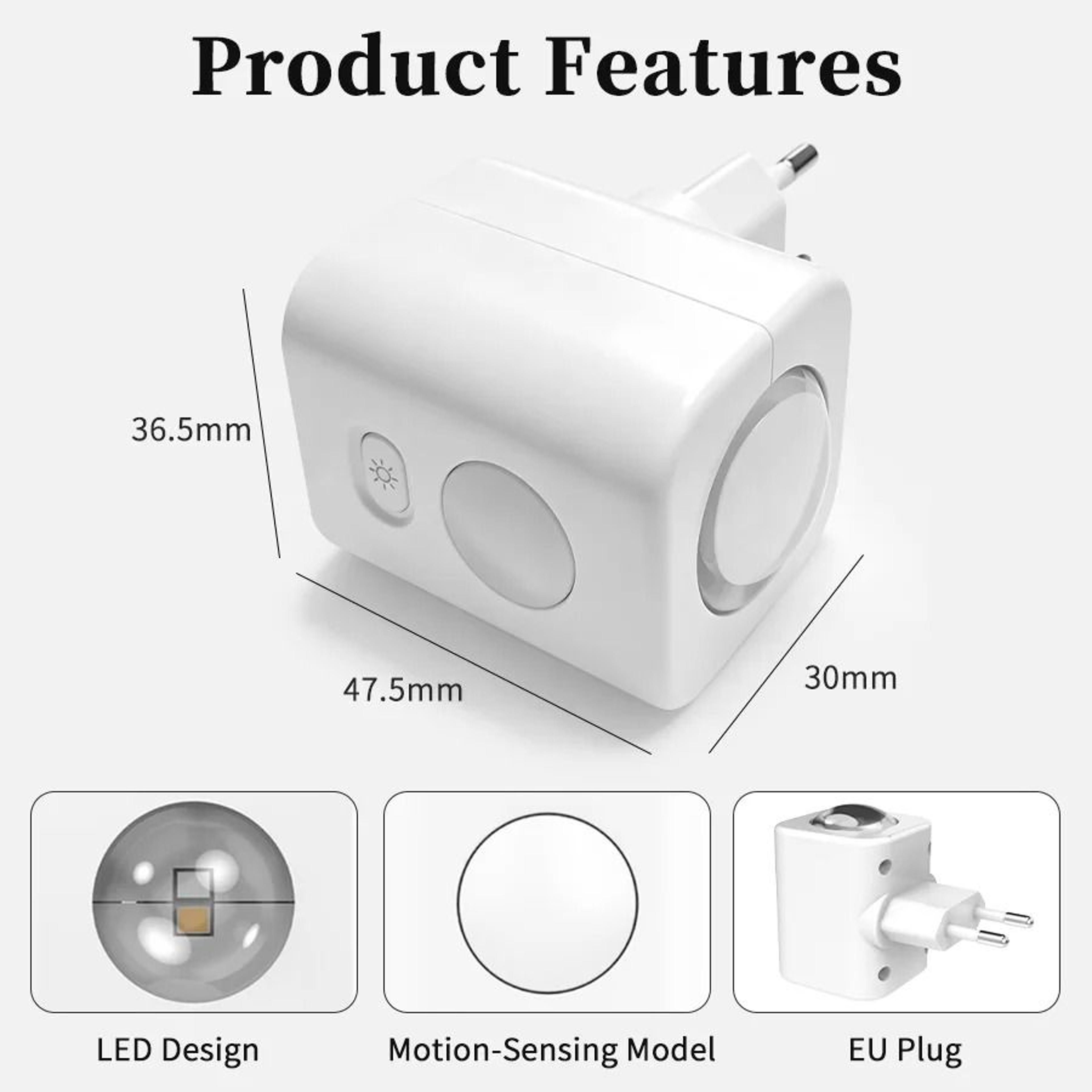 Motion Sensor Plug In Night Light Dimmable RGB Color Changing LED Wall Lamp 1