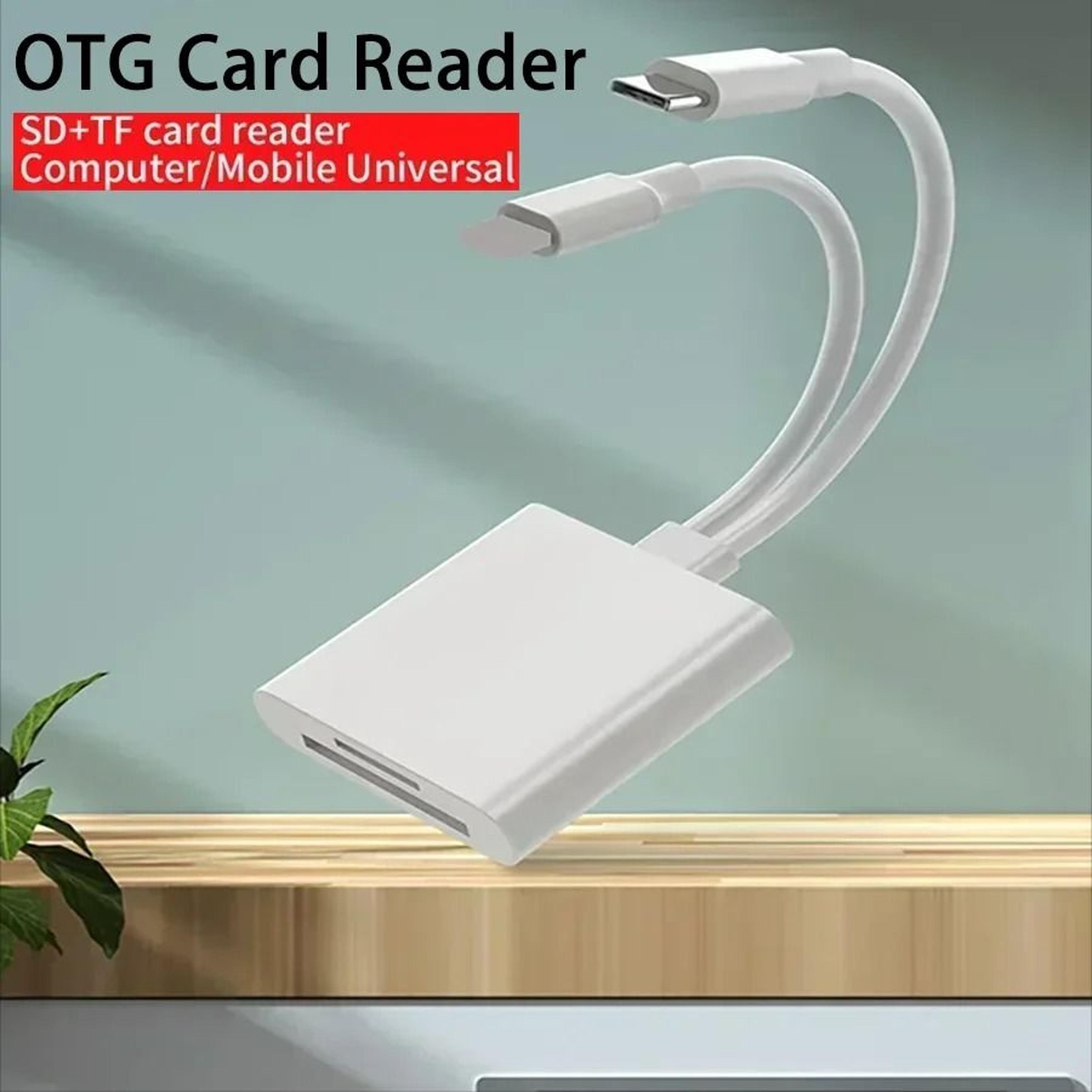 2 In 1 Dual Interface OTG Card Reader USB Type C Lightning SD TF Adapter 0