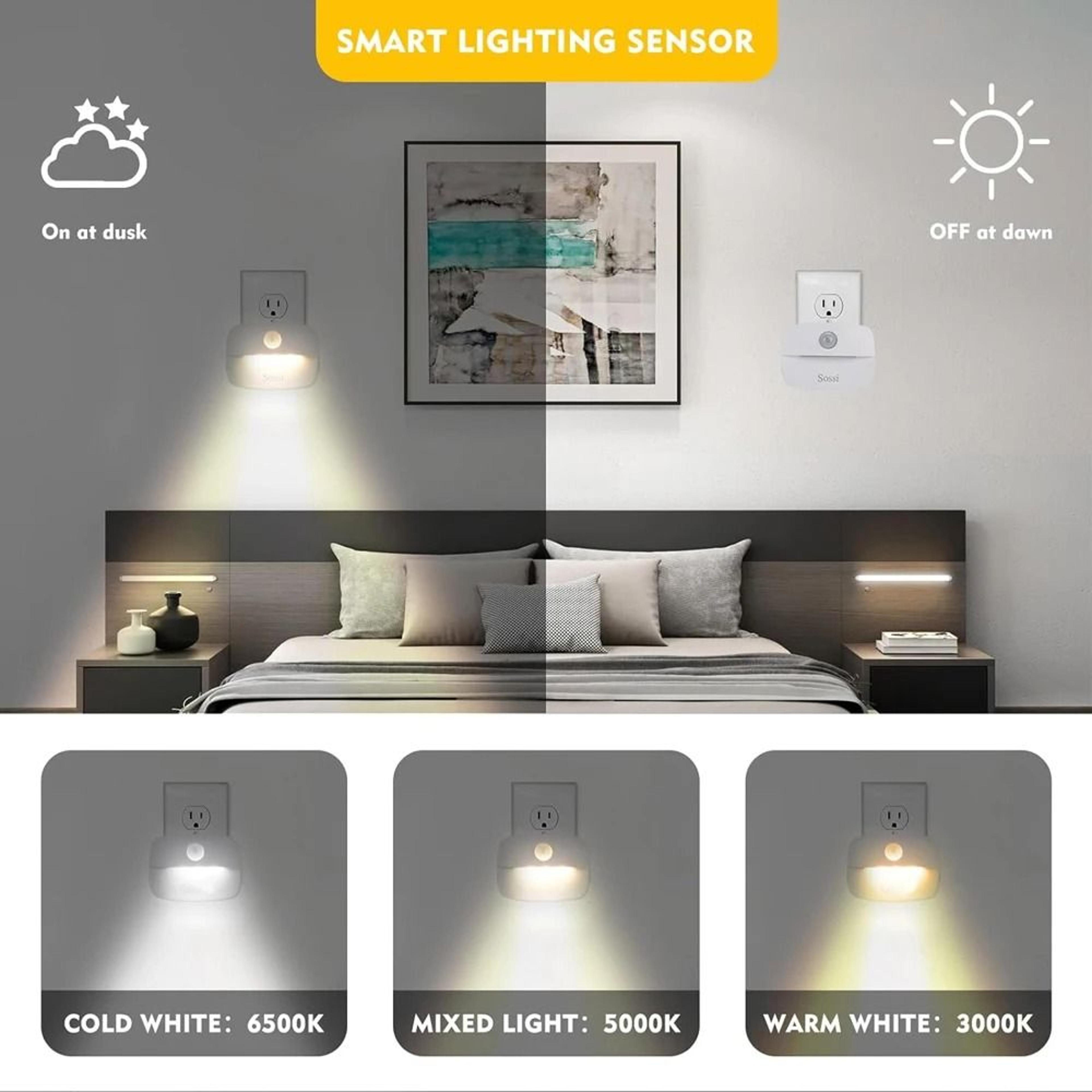 Motion Sensor LED Night Light Plug In 220V Wall Lamp Smart Corridor Staircase Luminaire 2