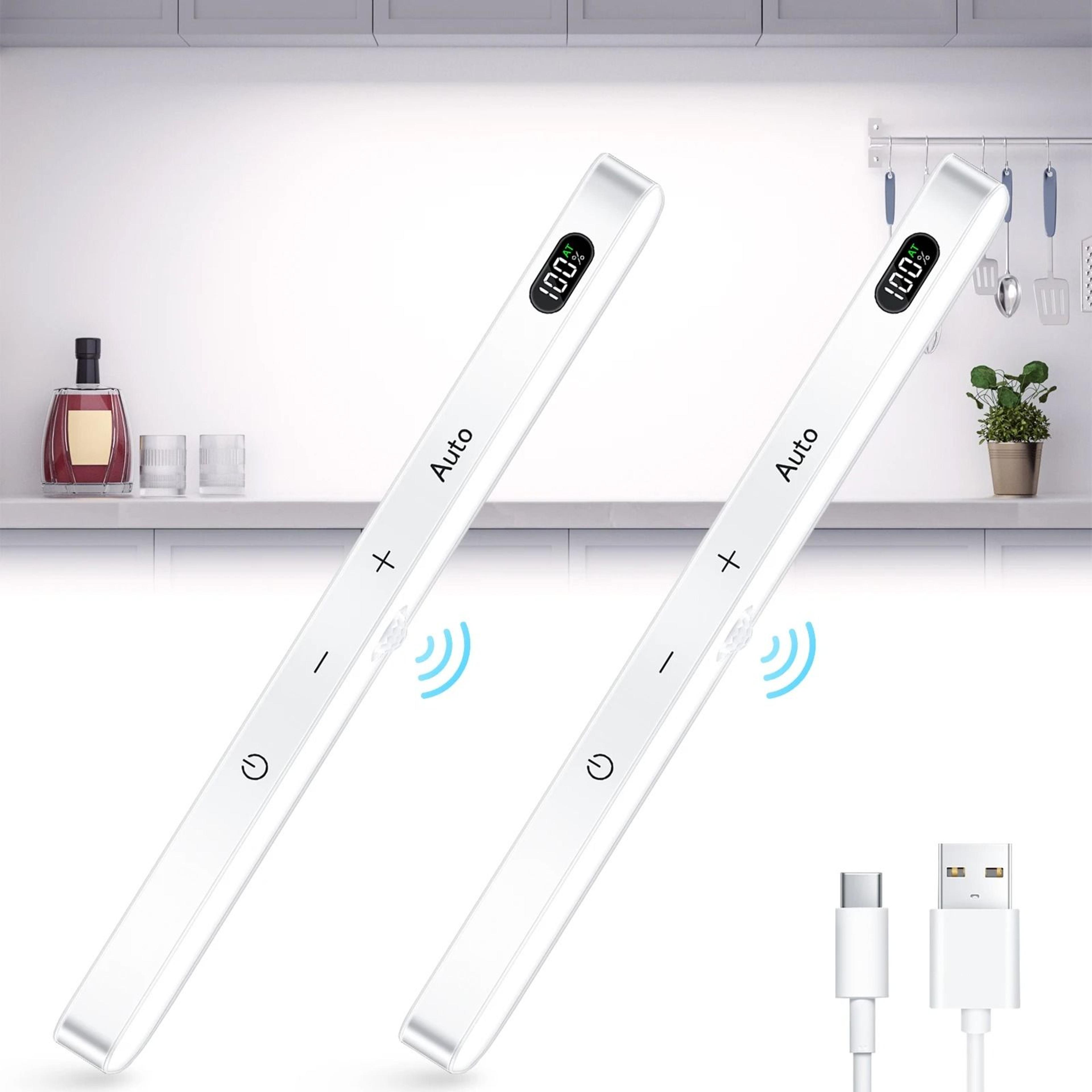 cordless motion sensor led cabinet light bar battery display touch night light