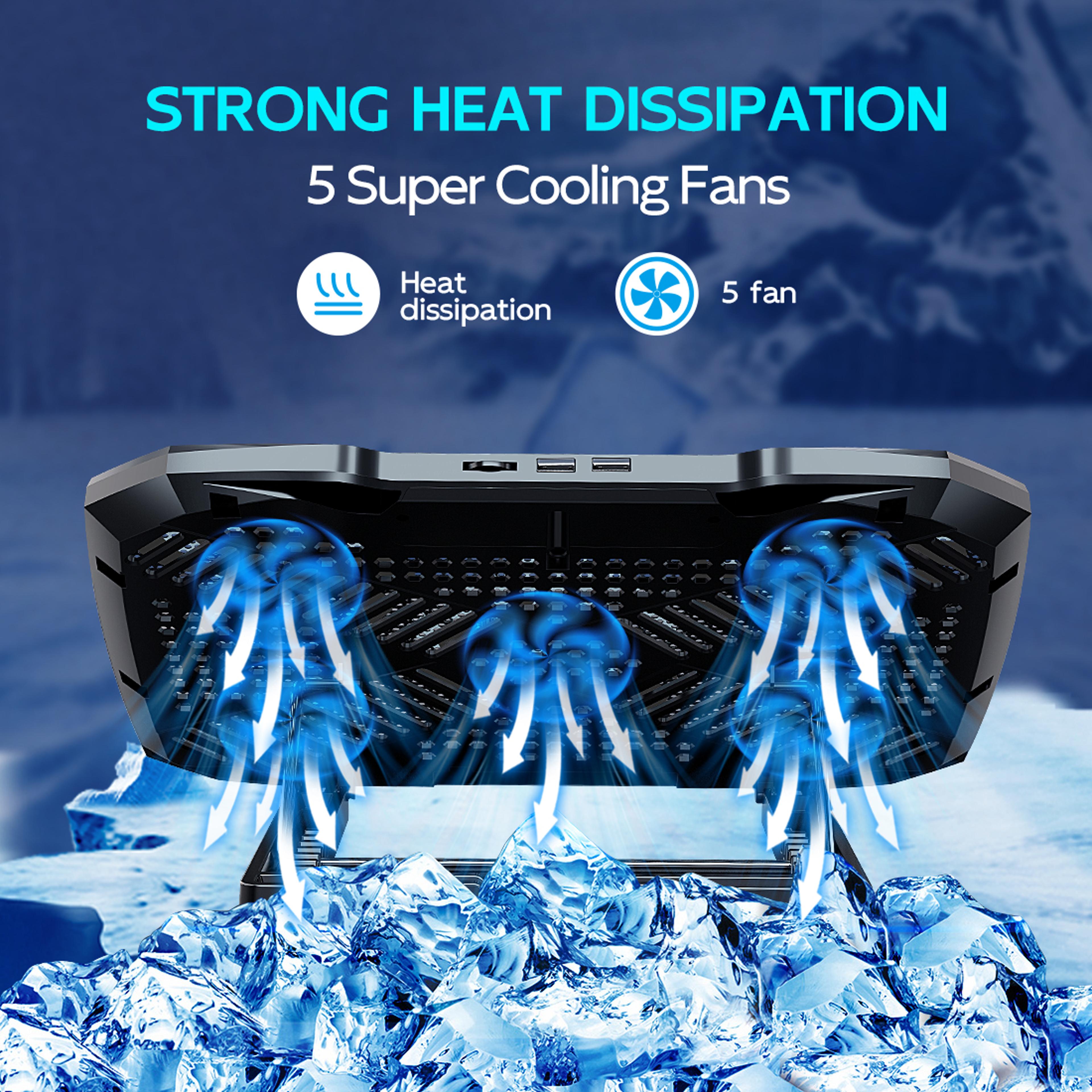 COOLCOLD Laptop Cooling Pad Fan Gaming Laptop Cooler Stand With Phone Holder 1