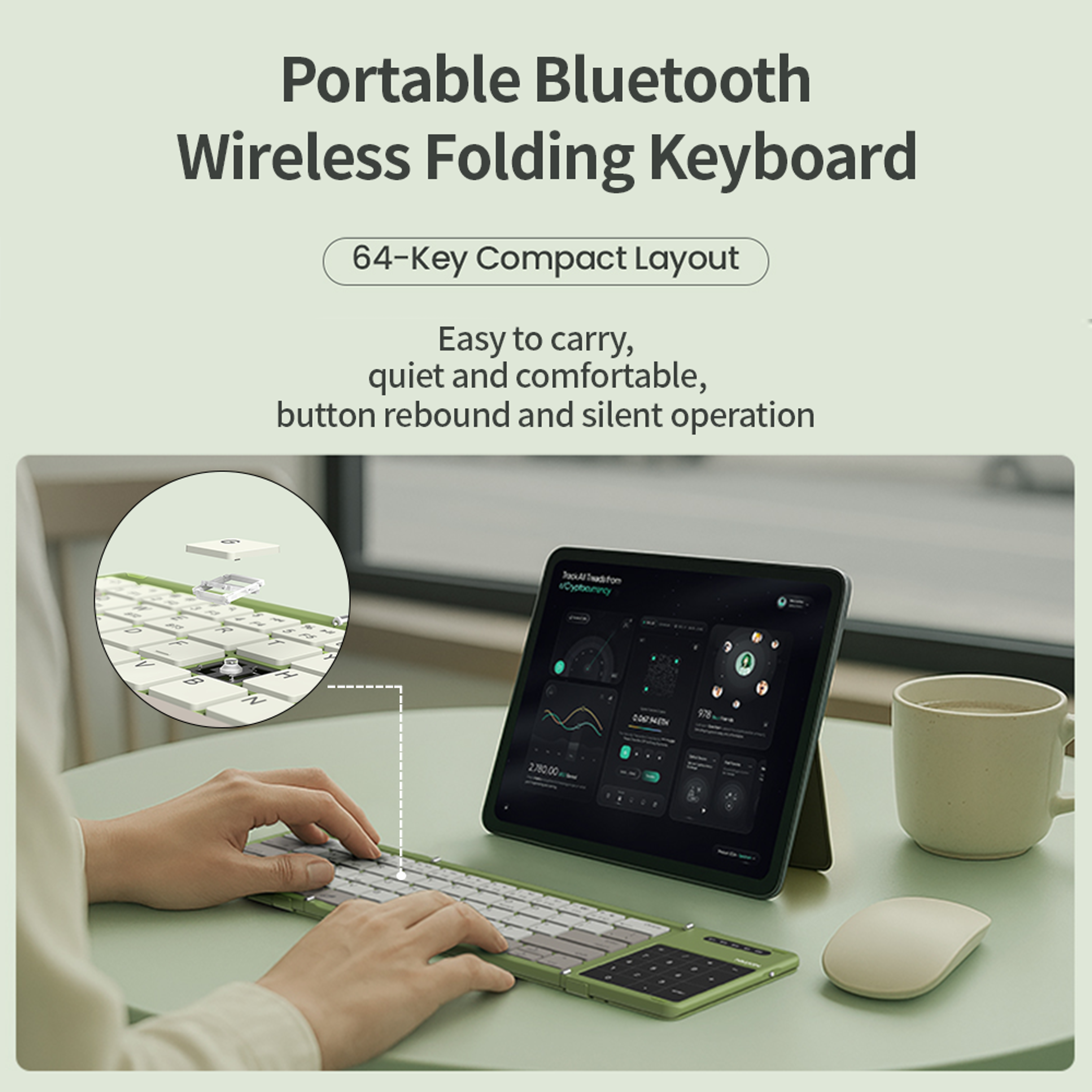 Mini Foldable Bluetooth Keyboard With Touchpad Portable Rechargeable Wireless Keyboard 10
