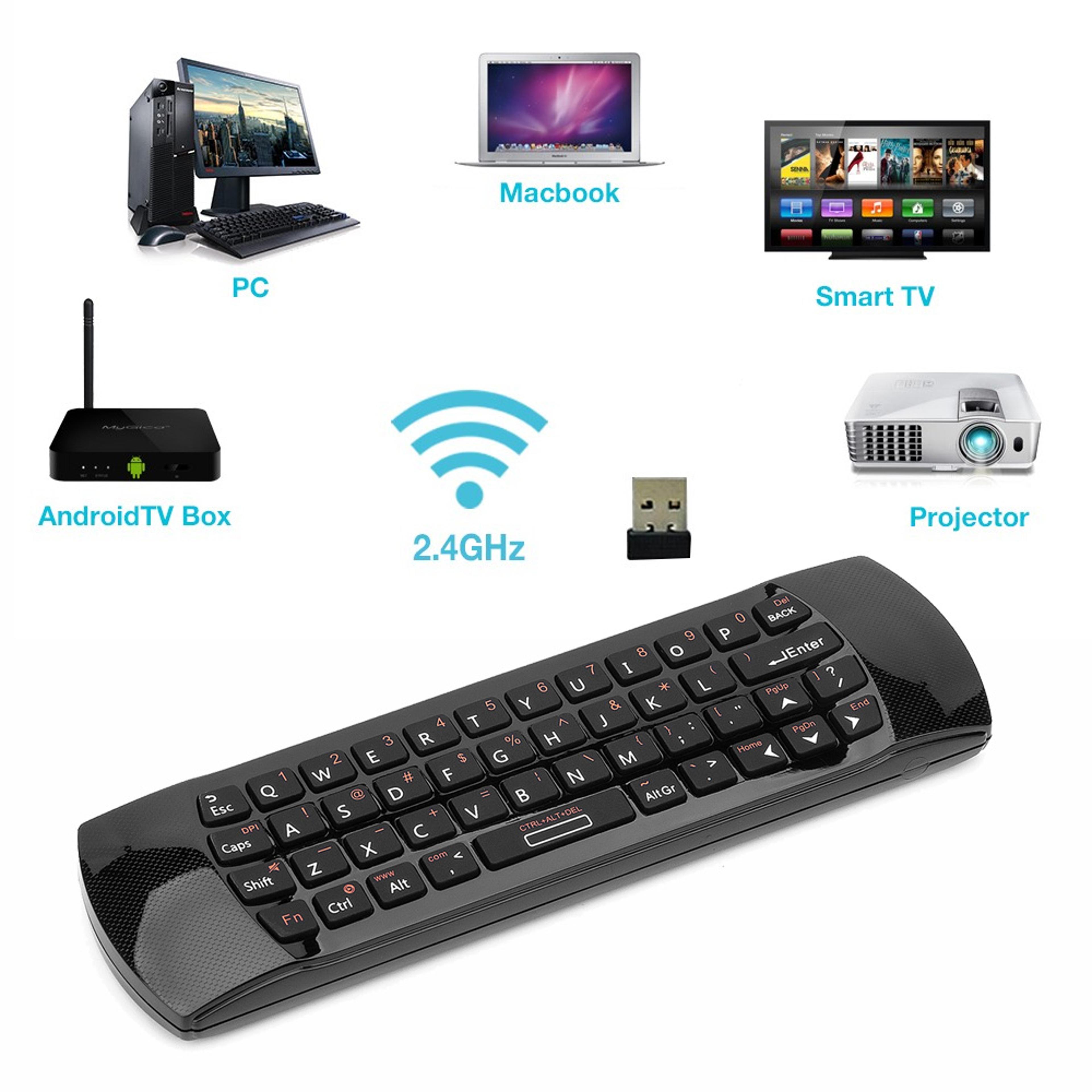 Mini Wireless Air Mouse Keyboard With IR Remote Control For Android TV Box 1