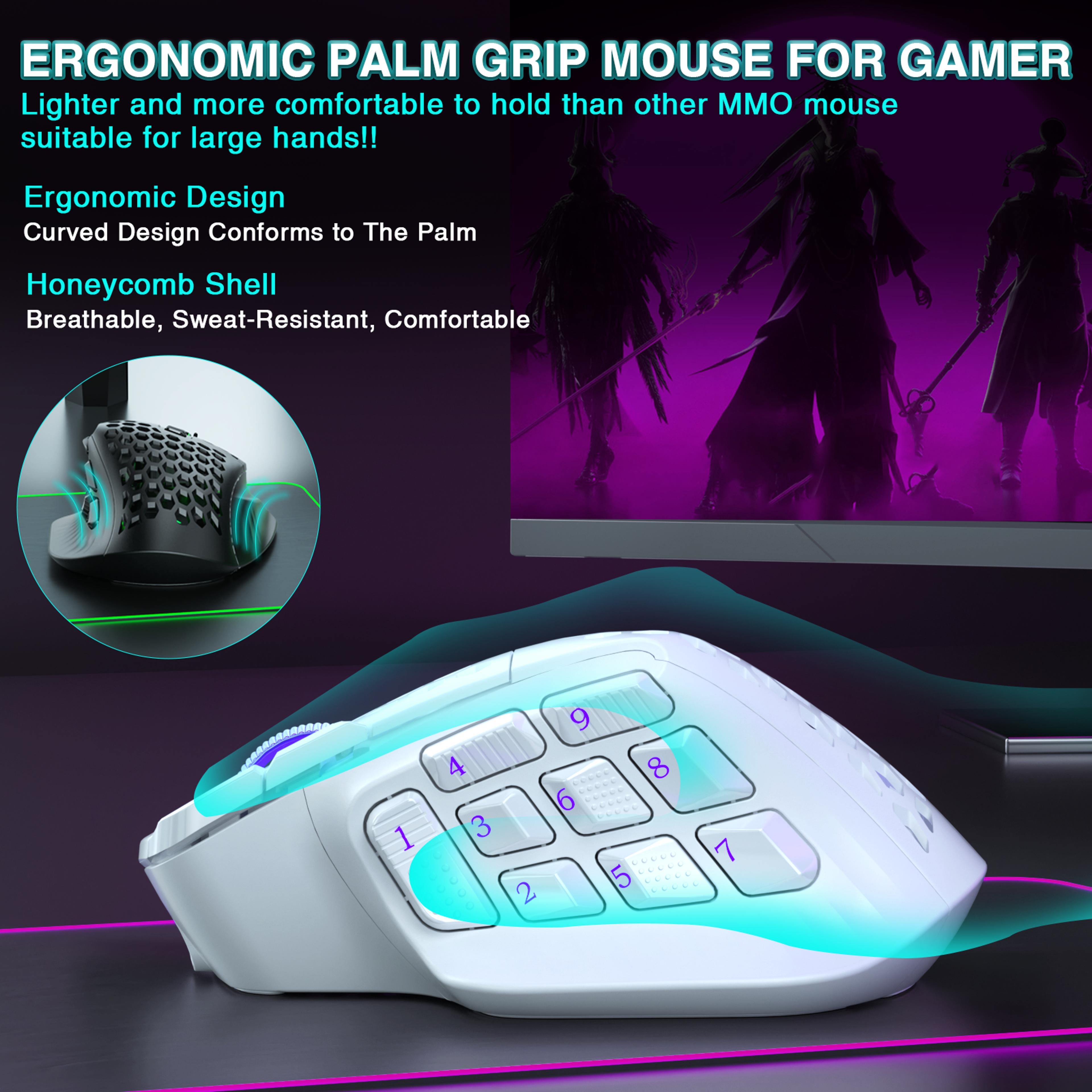 Pro Wireless MMO Gaming Mouse DPI Programmable RGB Mouse 5