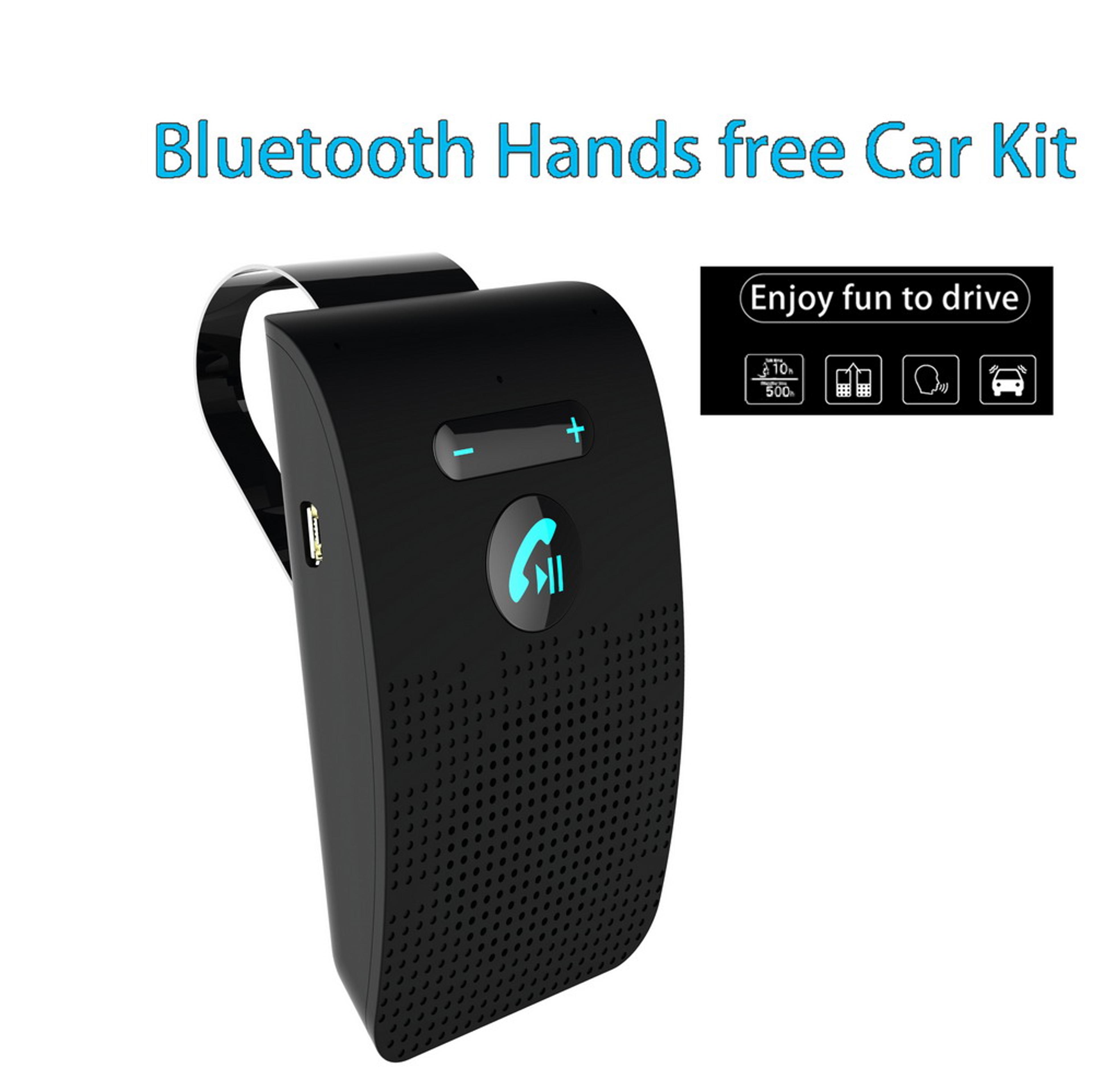 Dual Mic Bluetooth Car Speakerphone Sun Visor Handsfree Kit 6