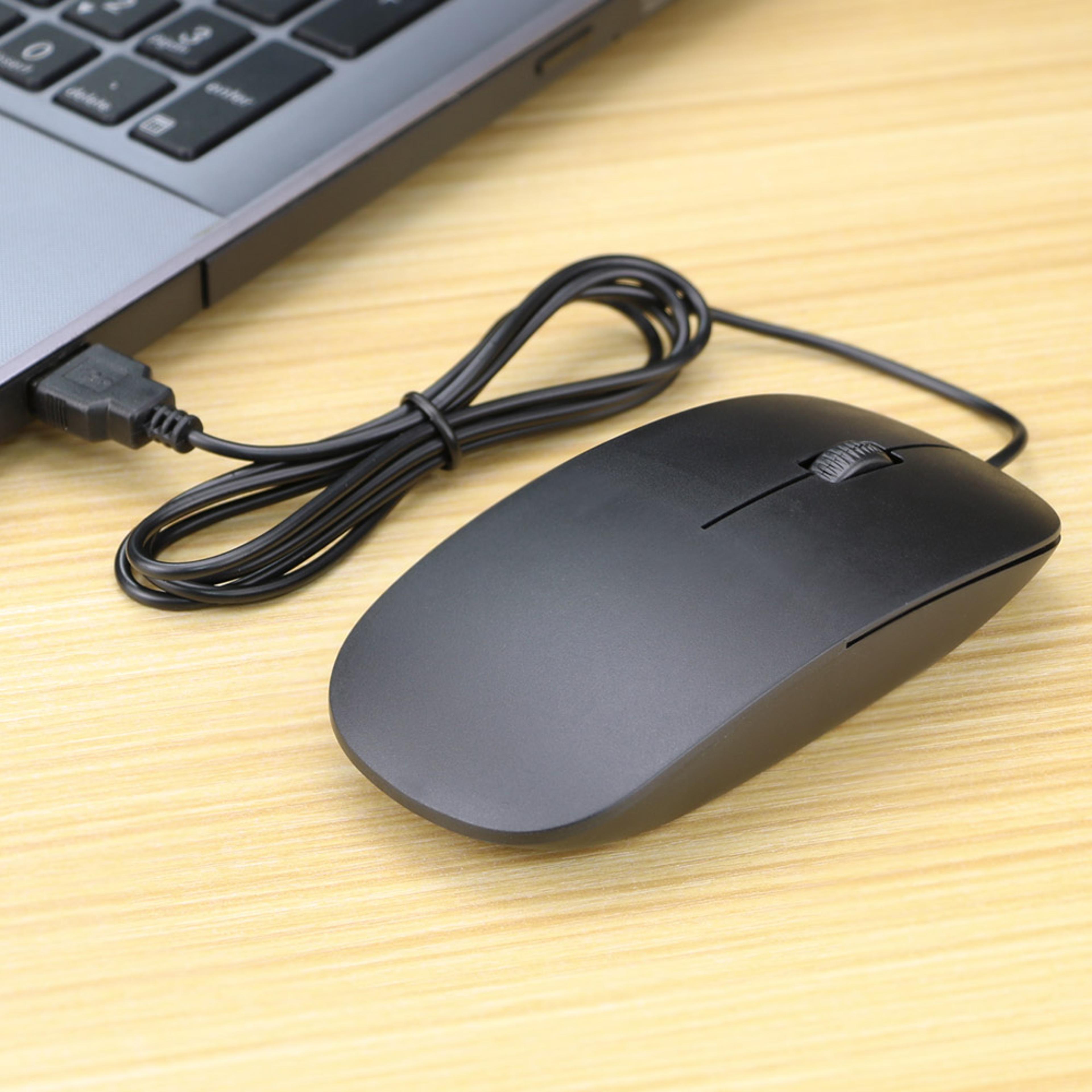 Ultra Thin USB Wired Optical Mouse Ergonomic Slim Computer Mouse For Laptop Office 4