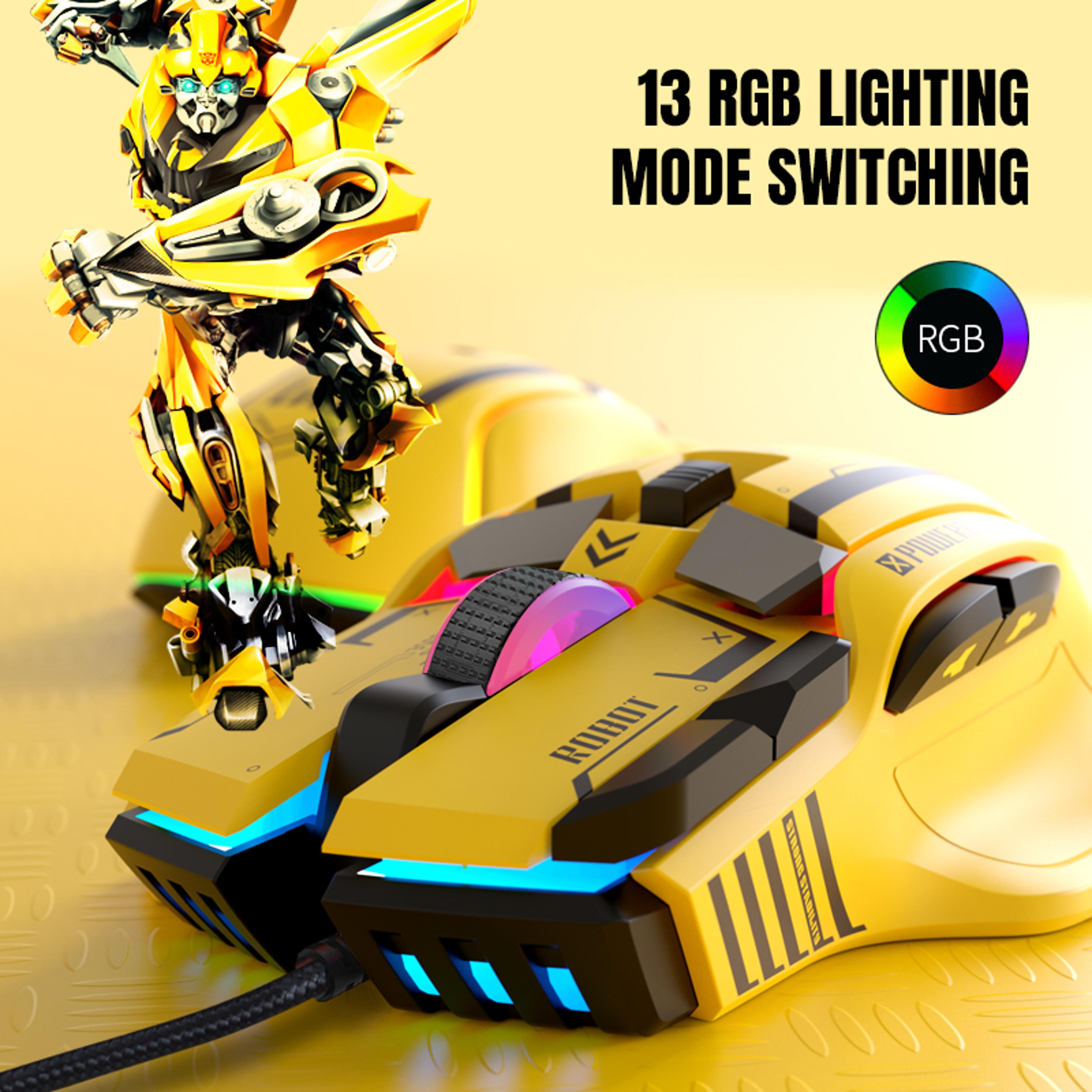 Wired Gaming Mouse RGB Macro Programmable Ergonomic PC Mouse 3