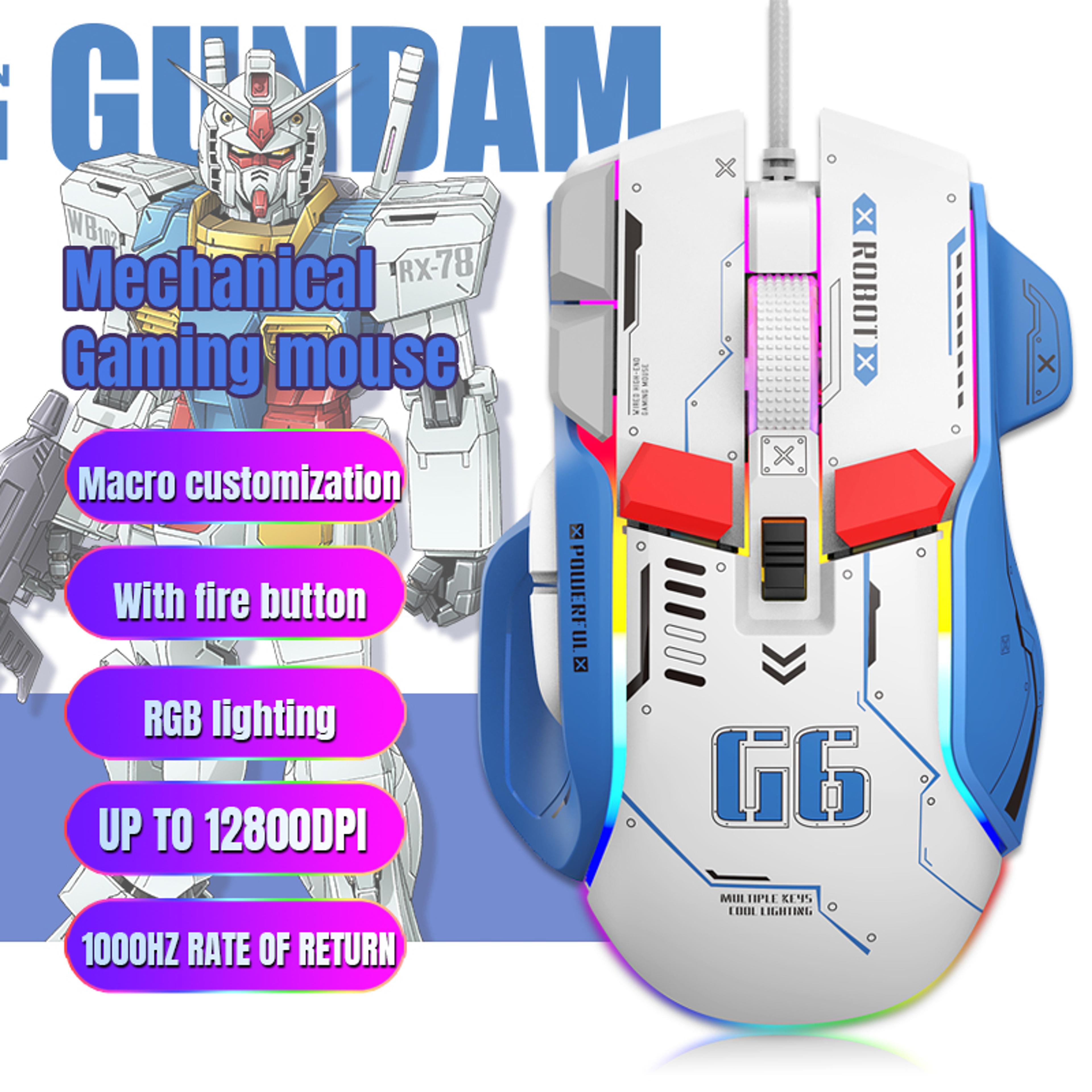 Wired Gaming Mouse RGB Macro Programmable Ergonomic PC Mouse 6