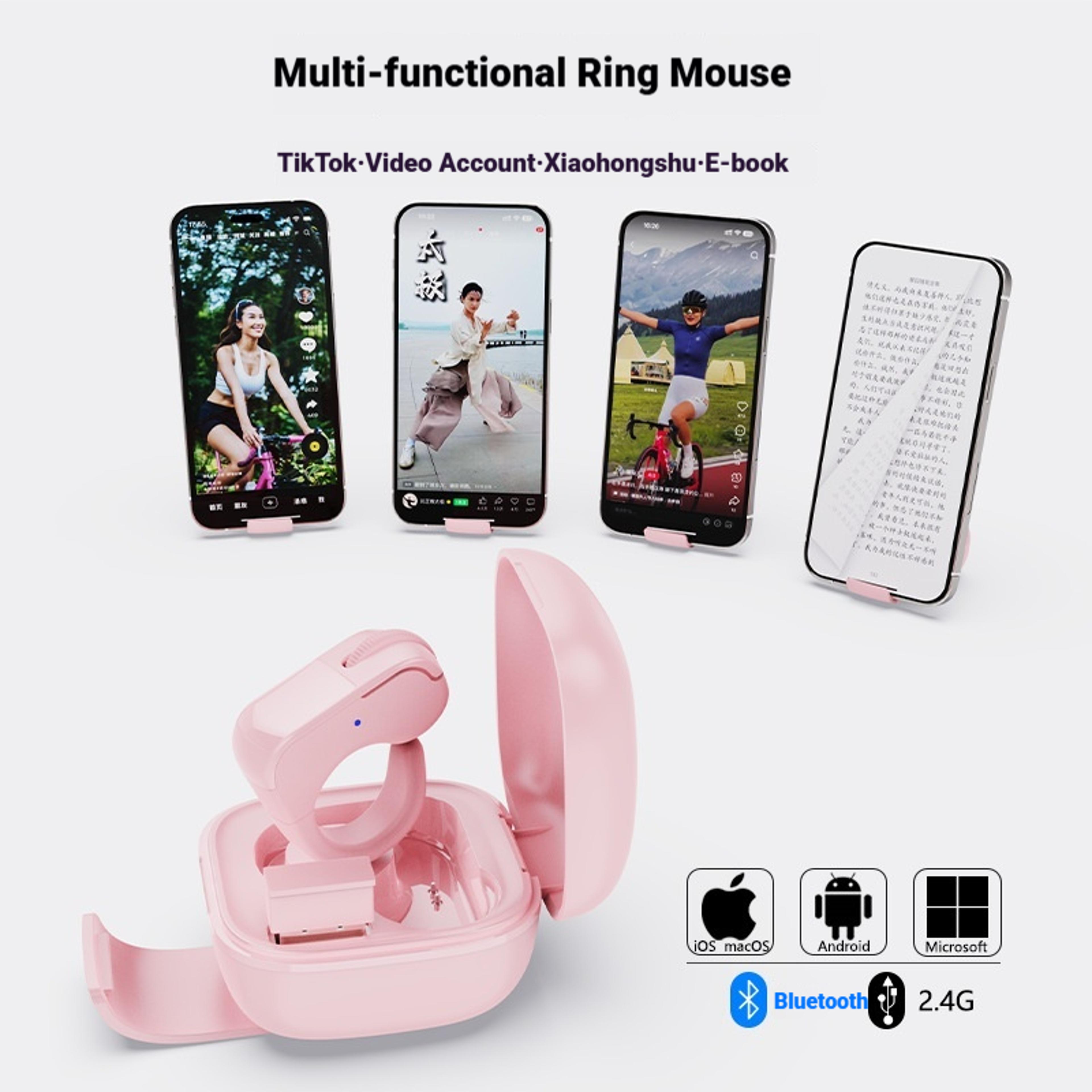 Bluetooth Ring Mouse Touch Remote Control Smart Wireless Mouse With Charging Case 4