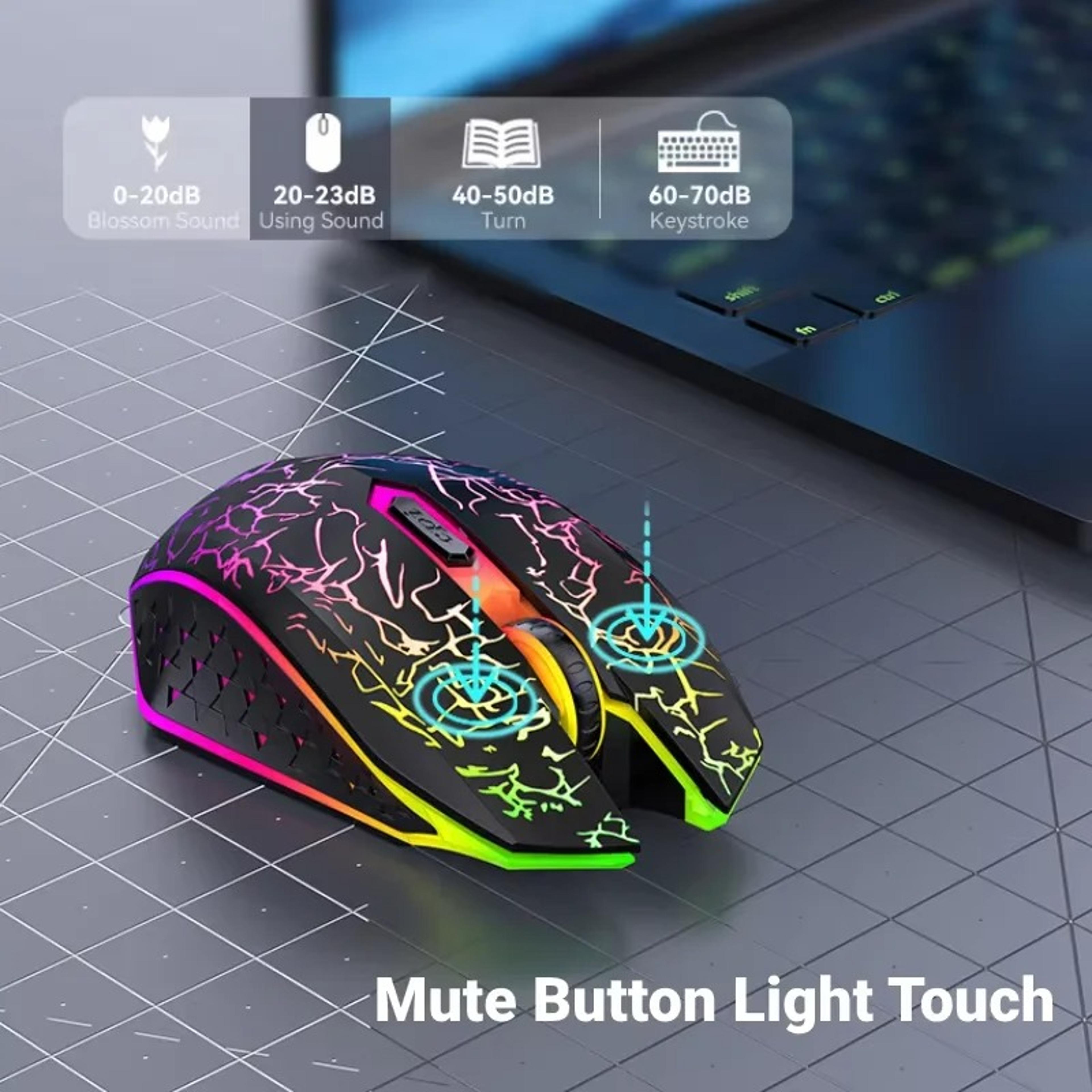 Dual Mode Bluetooth Wireless Mouse With RGB Silent Button Gaming Control 4
