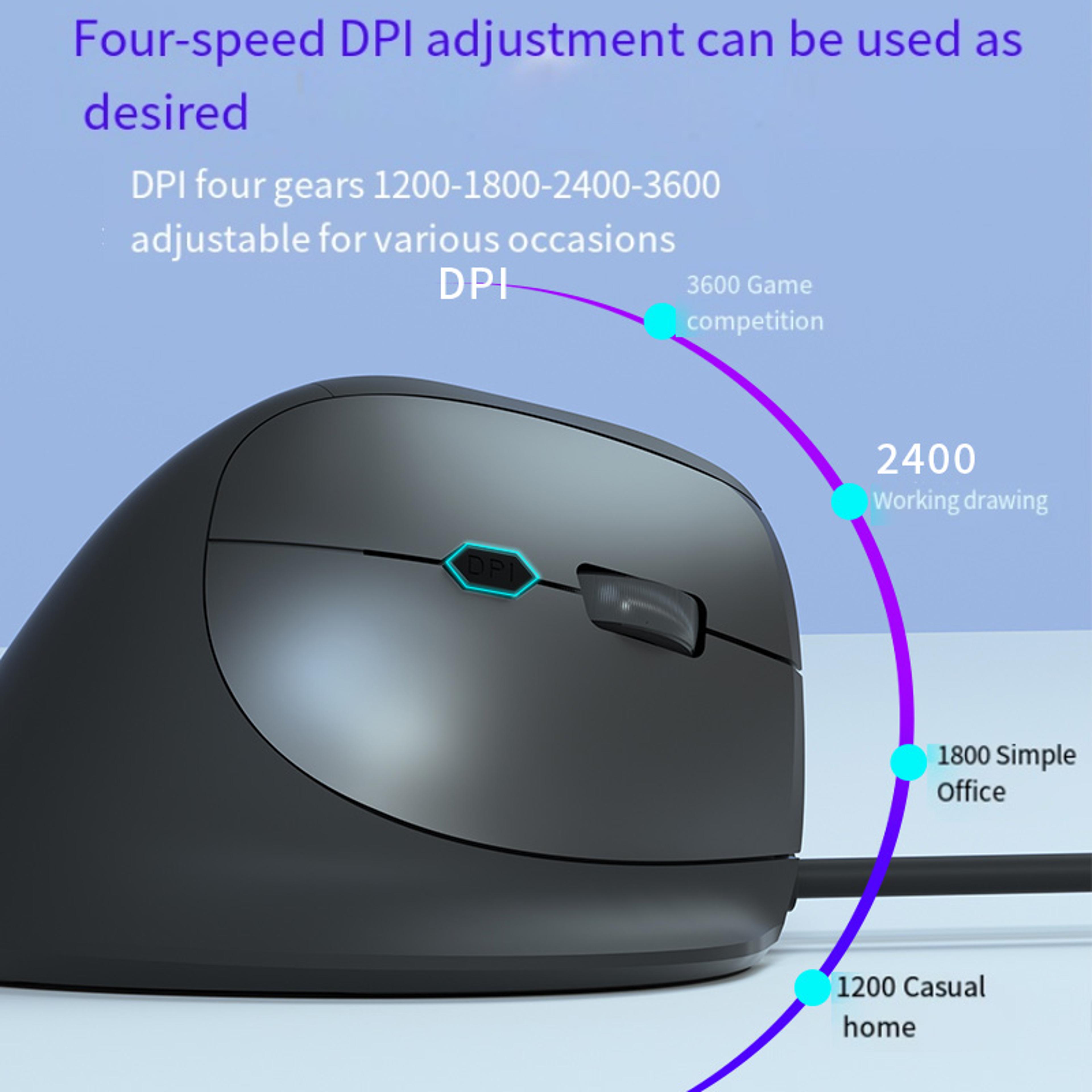 Ergonomic Vertical Mouse Wired RGB Gaming Mouse DPI For PC Laptop 6