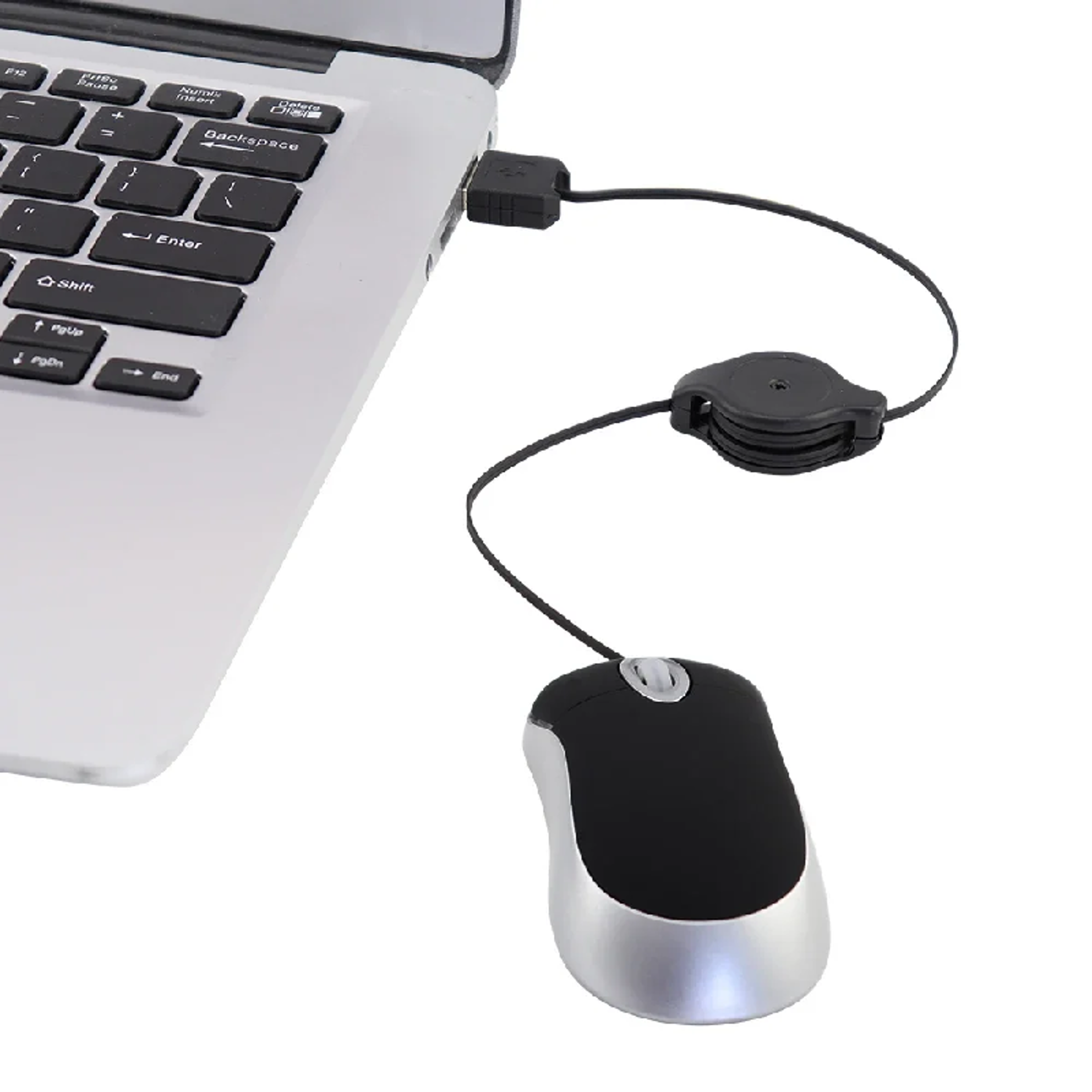 Portable Mini Wired Mouse With Retractable USB Cable DPI 2