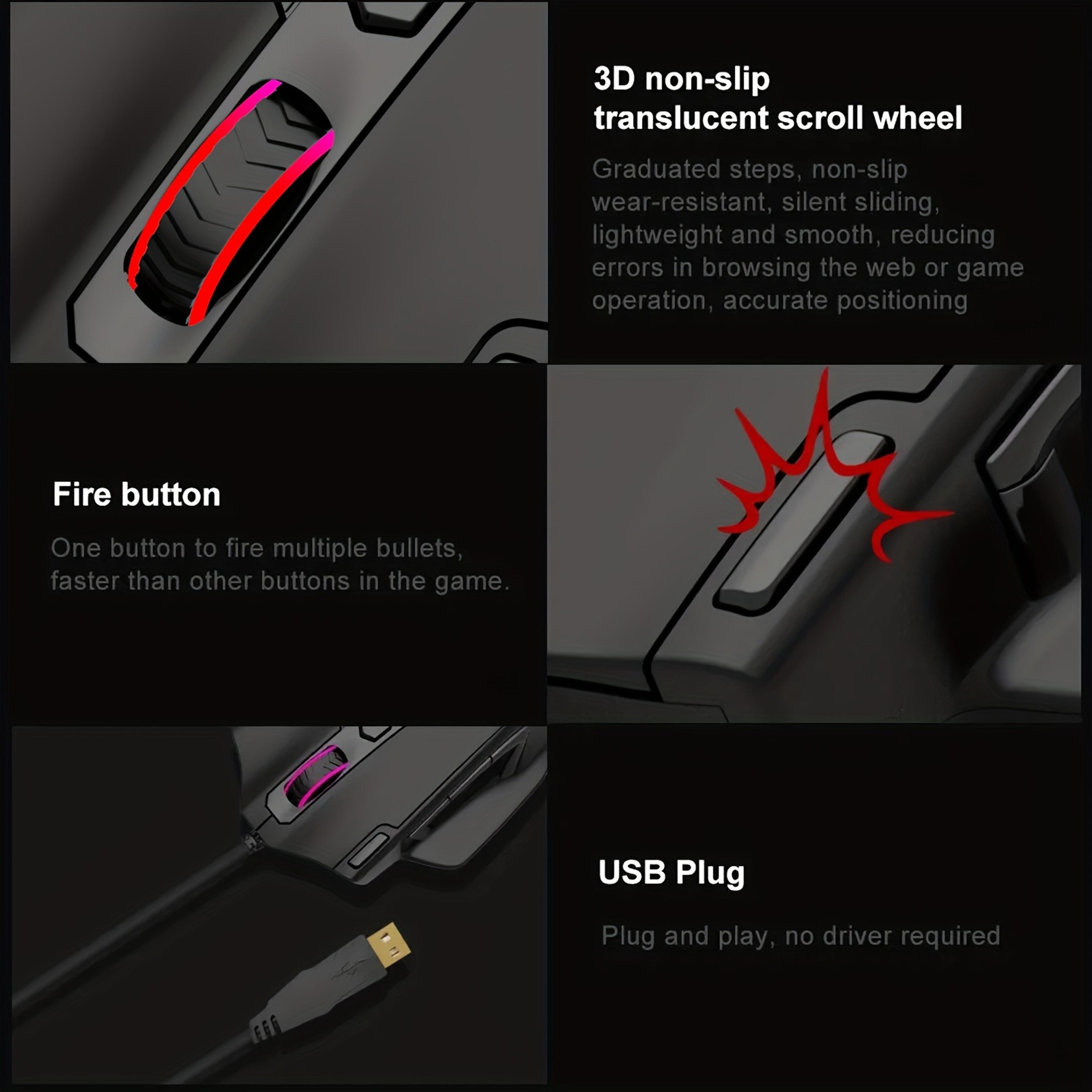 Large RGB Wired Gaming Mouse With Side Buttons For PC Laptop And Mac 4