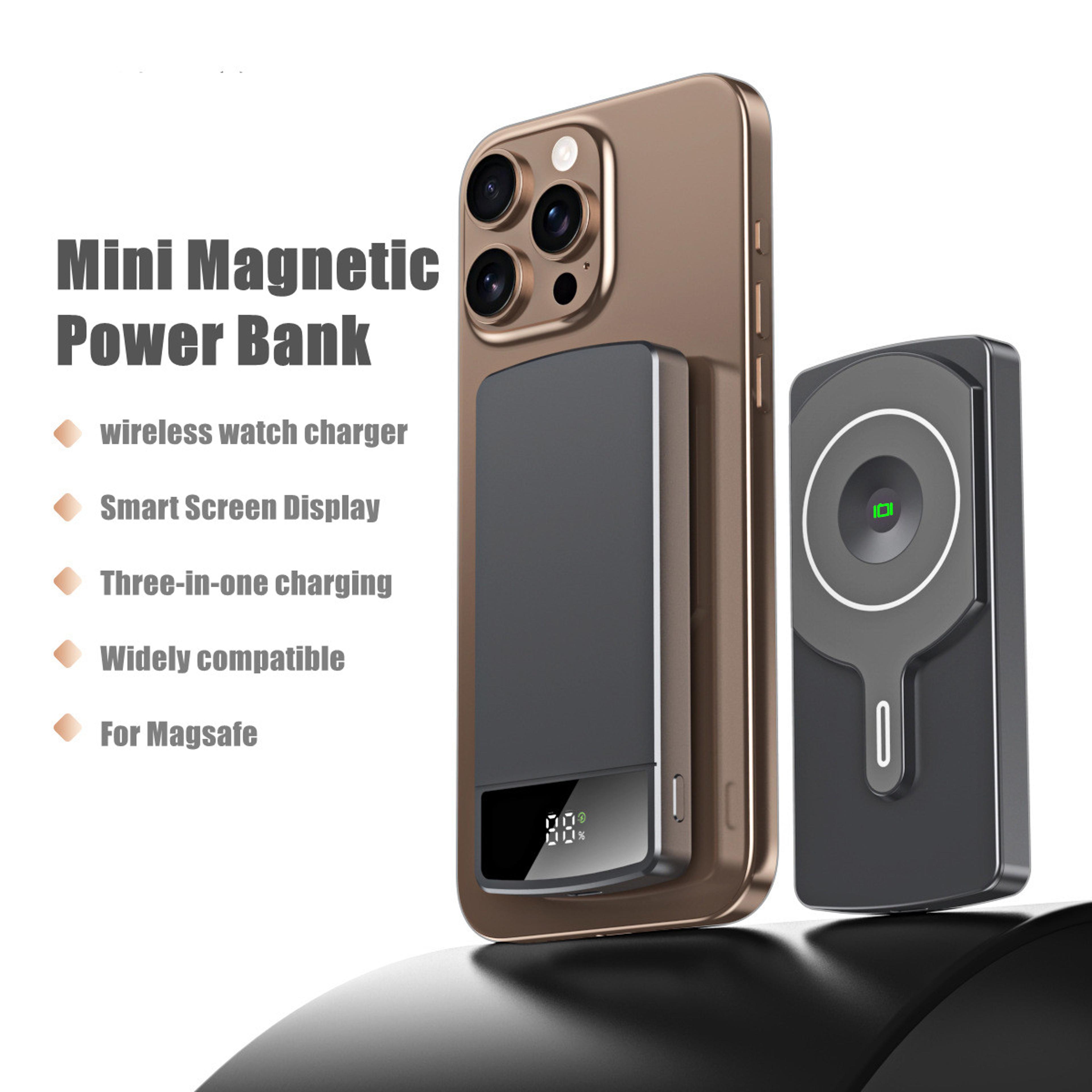 Mini Magnetic Power Bank For MagSafe Wireless Charging With LED Display 1