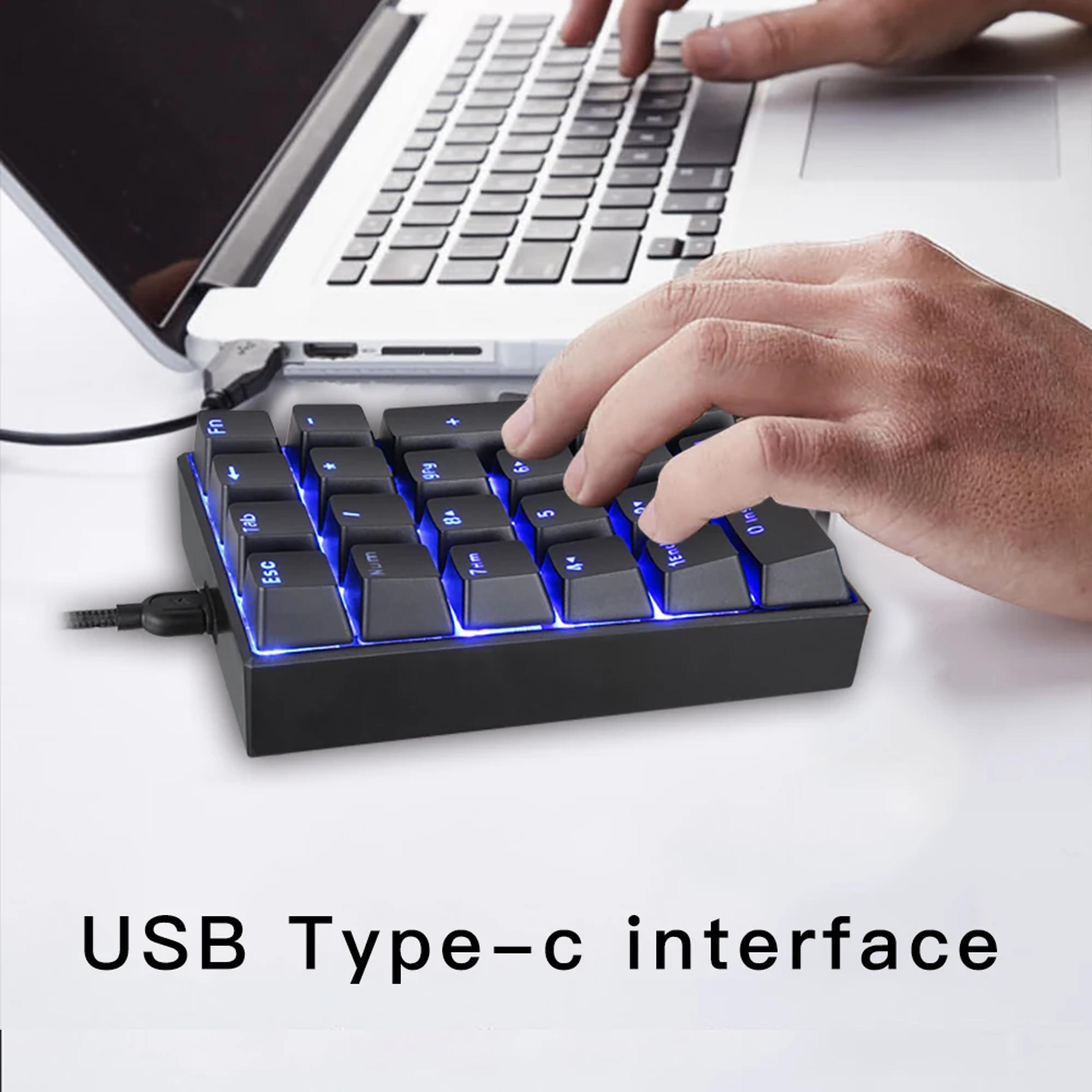Mechanical Numeric Keypad Key USB Wired Backlit Numpad 5
