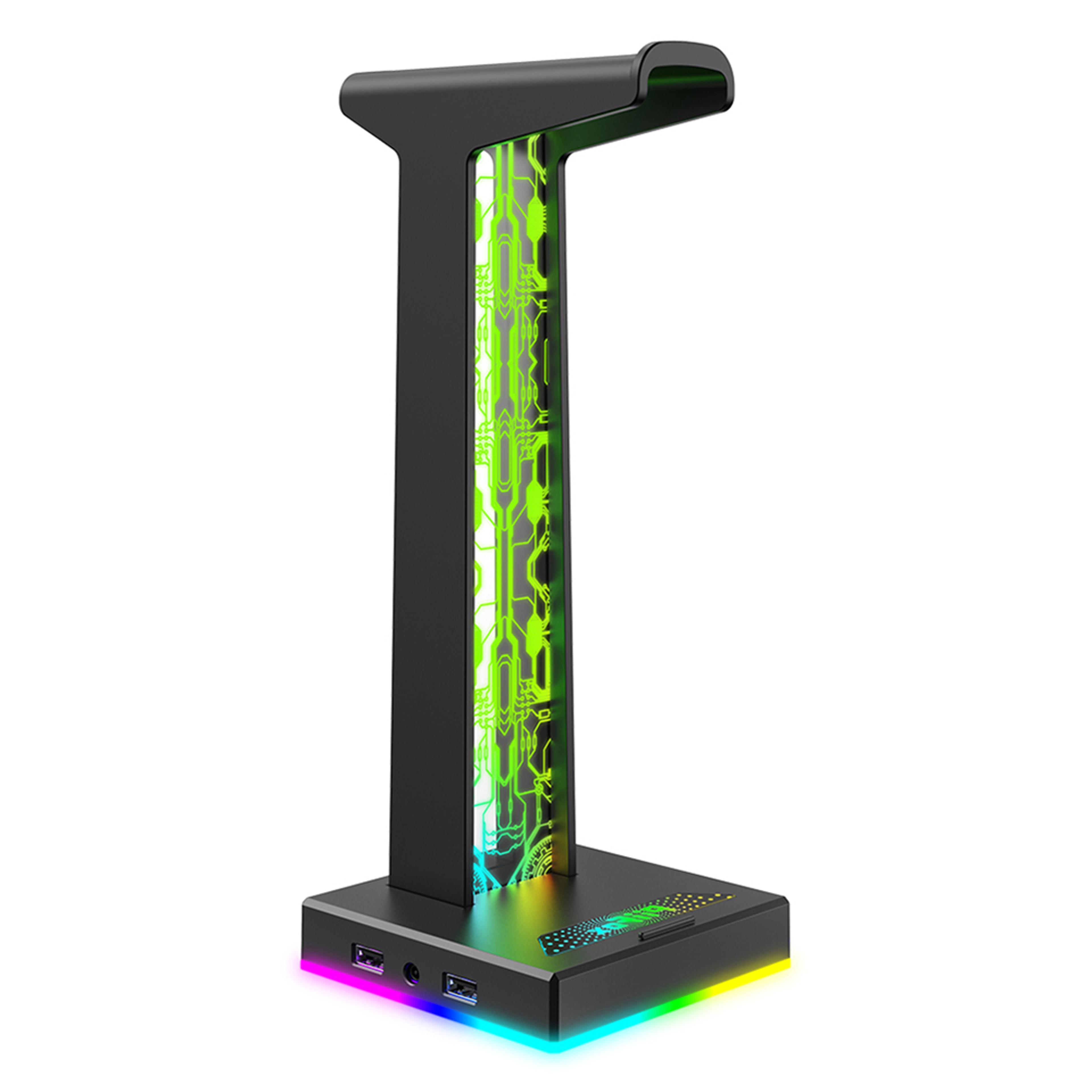 RGB Gaming Headset Stand With Lighting Effects Desktop Headphone Holder 3