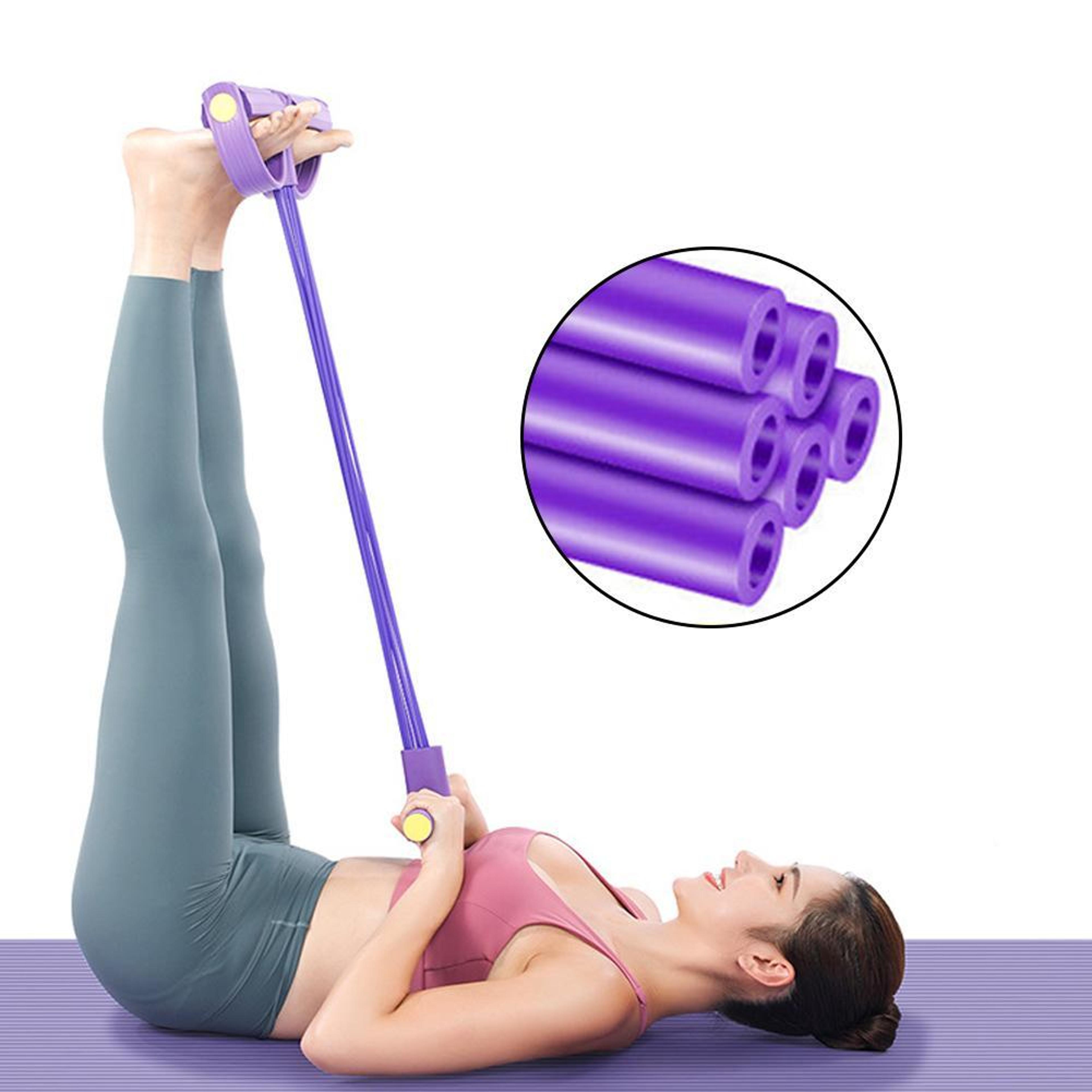 Resistance Band Pedal Puller Full Body Home Workout Trainer 4