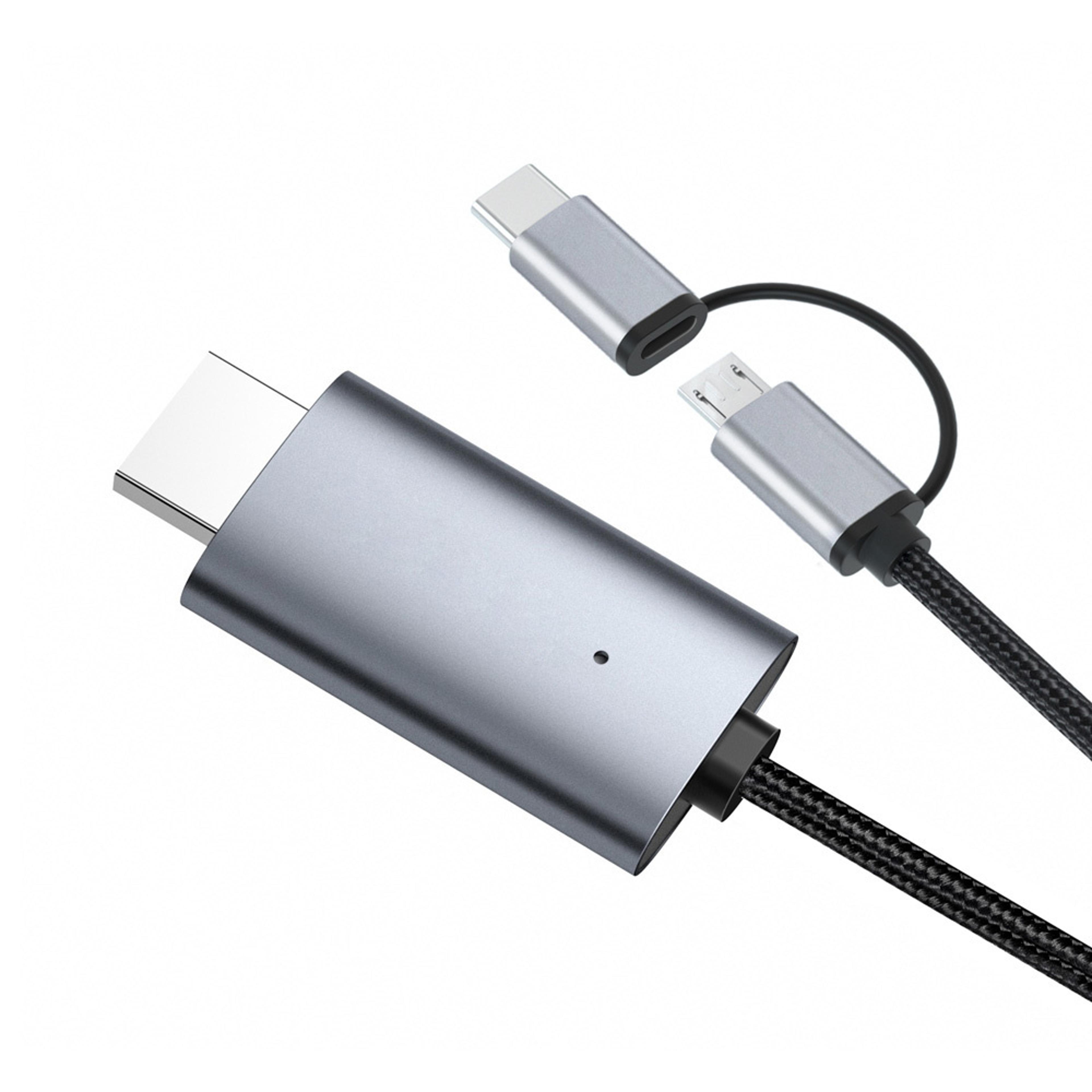 USB C Micro USB To HDMI Cable Android Phone To TV Adapter 4