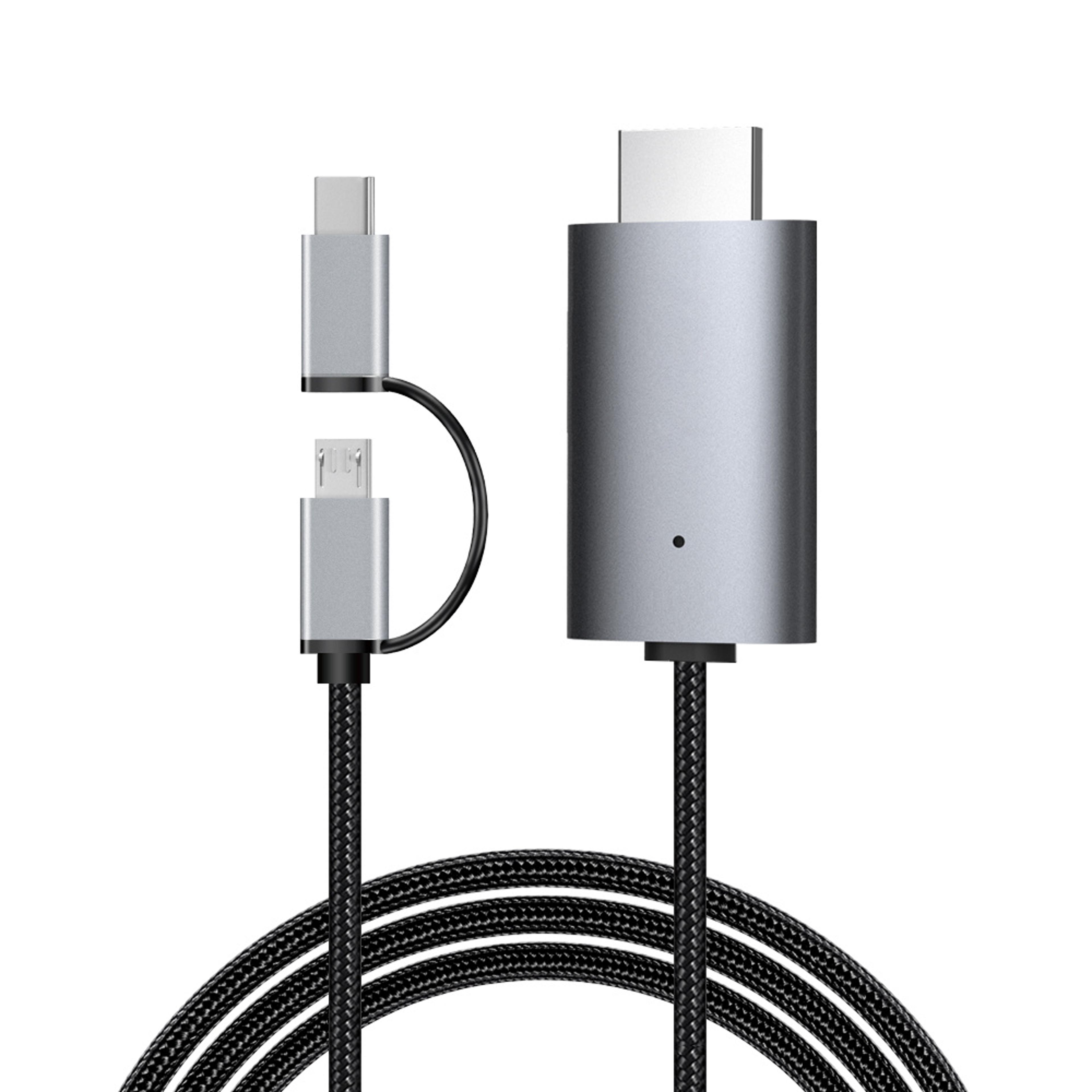 USB C Micro USB To HDMI Cable Android Phone To TV Adapter 0