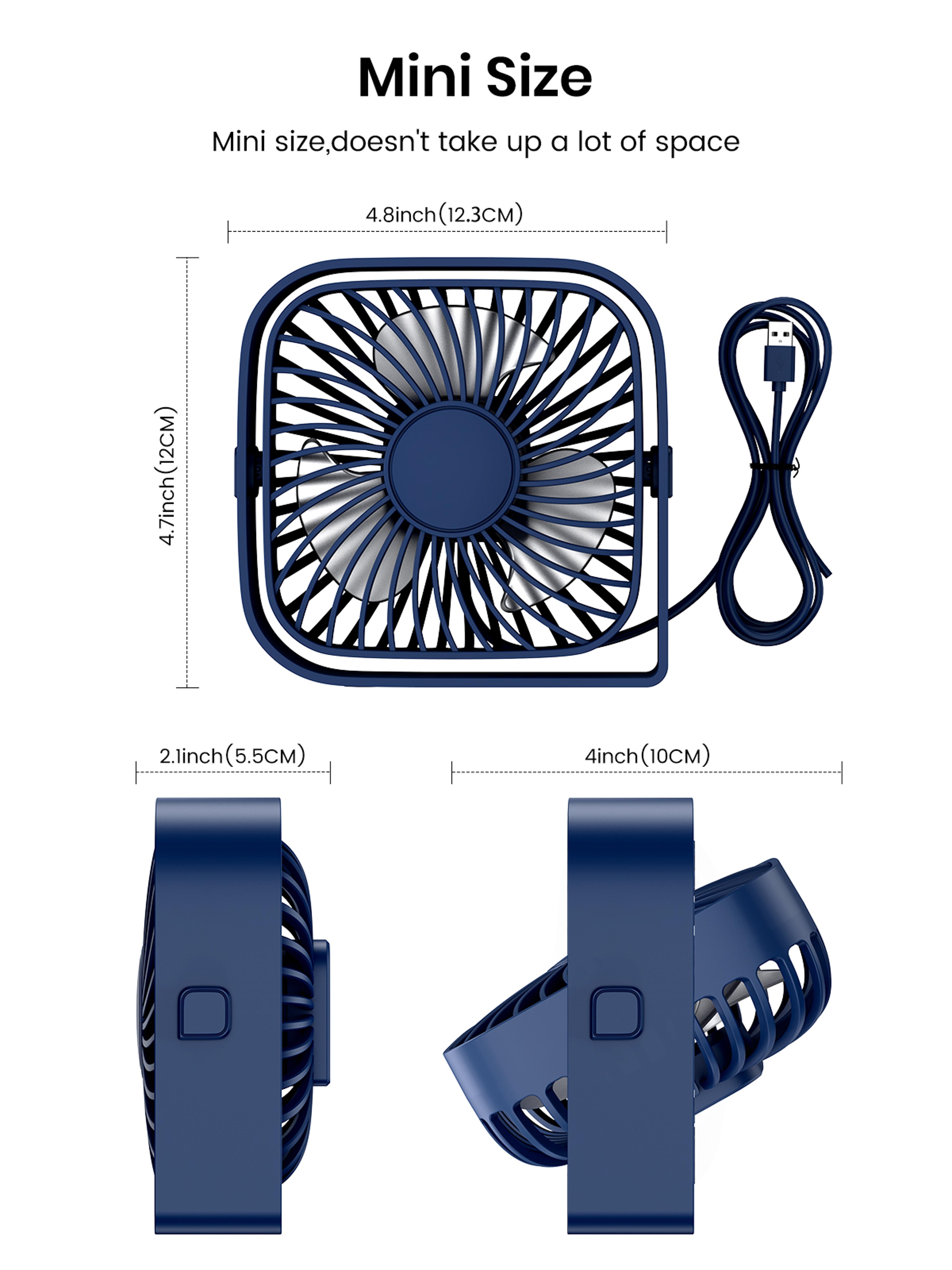 Mini Portable USB Desk Fan Speed Quiet Rotatable Personal Cooling Fan 6