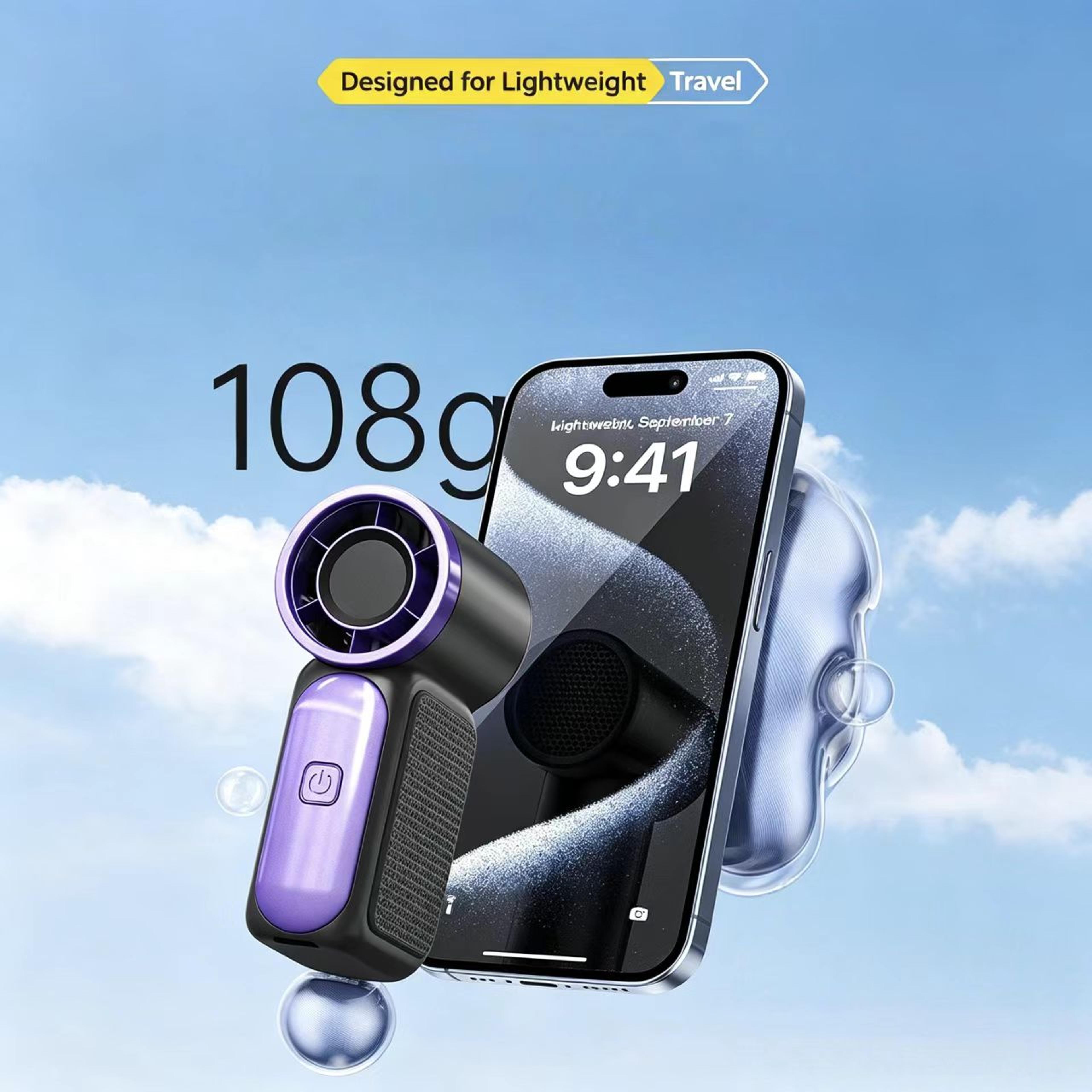 Portable Rechargeable Handheld Mini Fan Speed With Digital Display 3
