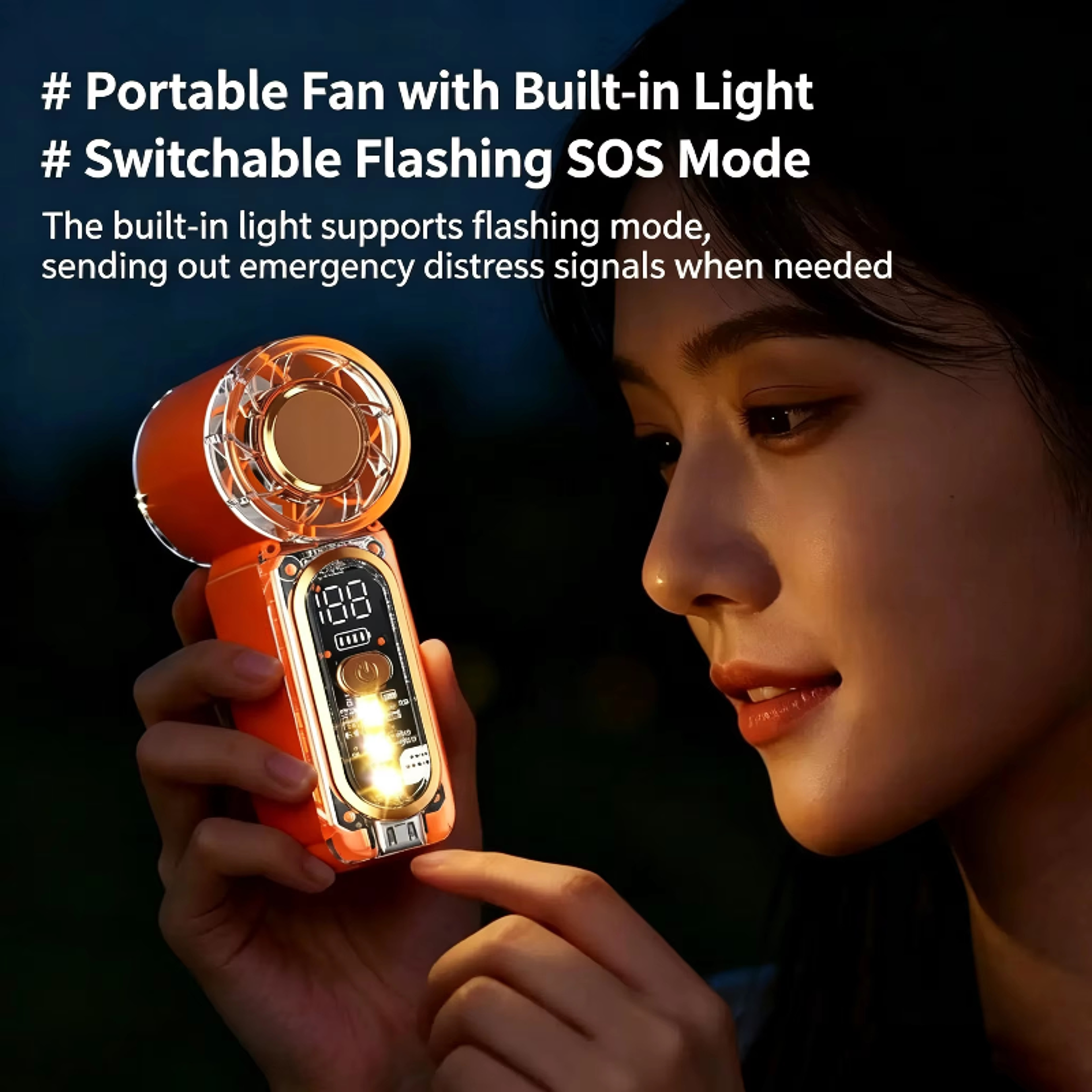 High Velocity Portable Handheld Fan USB Rechargeable Pocket Cooling Fan 5
