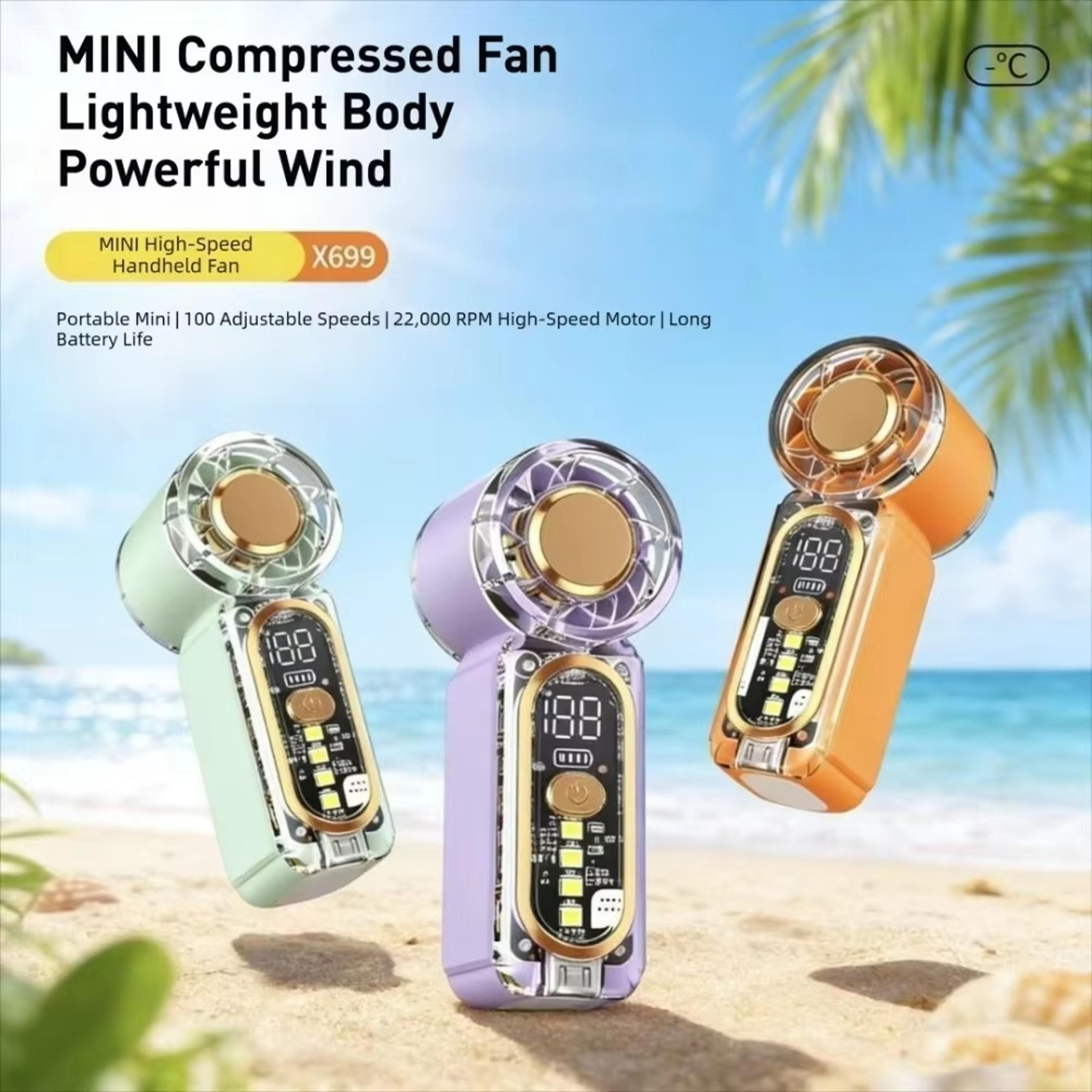 High Velocity Portable Handheld Fan USB Rechargeable Pocket Cooling Fan 6