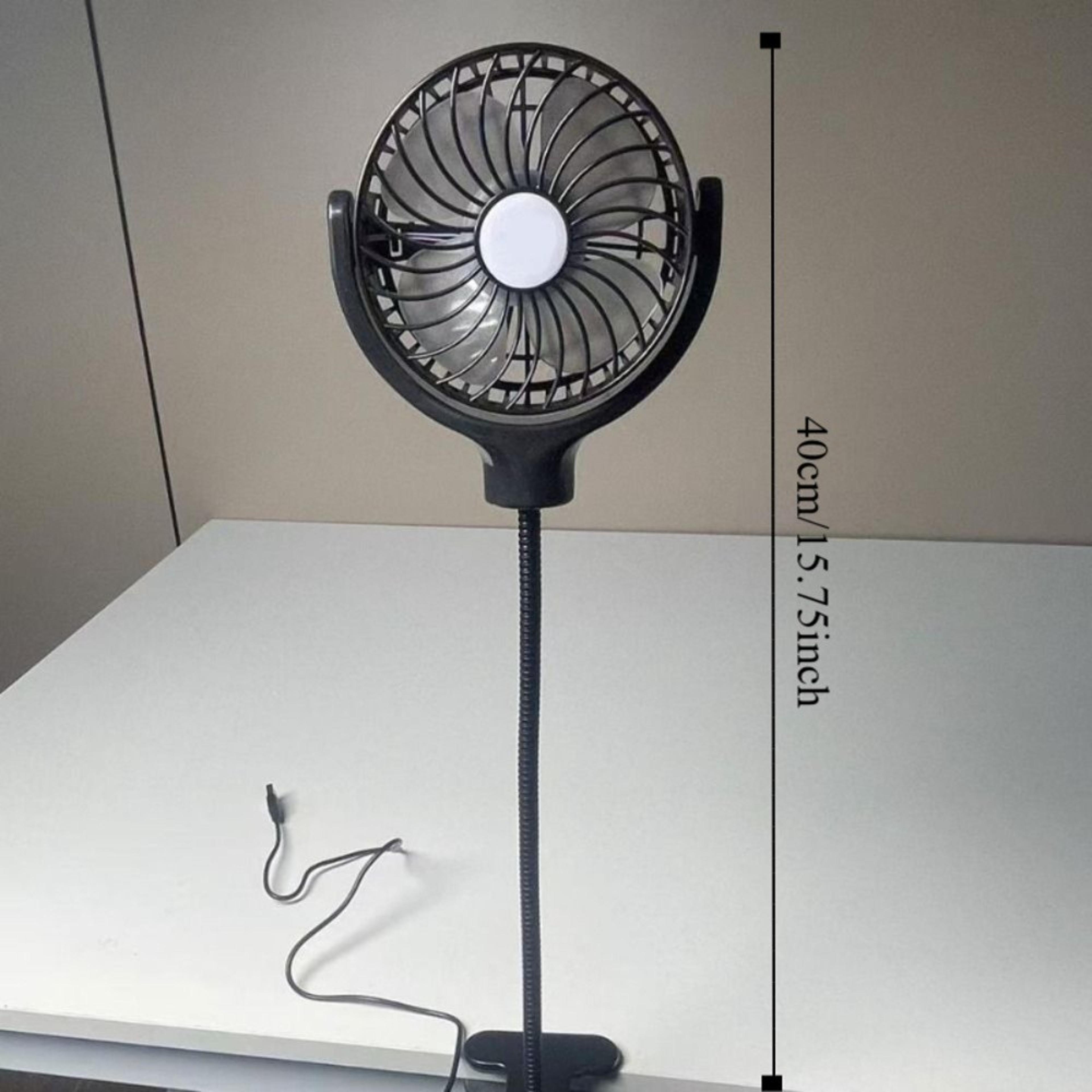 Portable Rechargeable Clip On Desk Fan With Rotatable Clamp For Travel 6