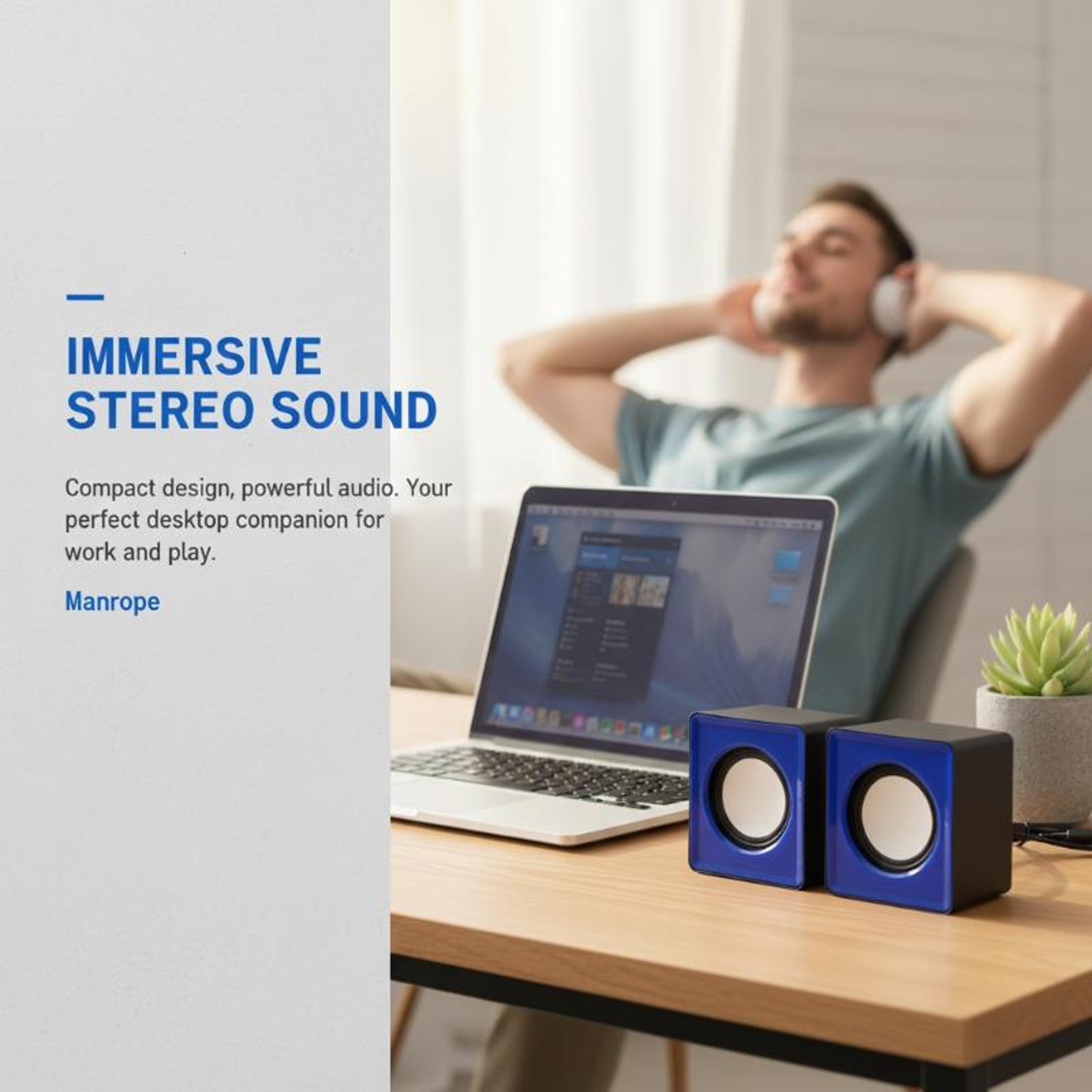 Mini USB Computer Speakers With Microphone LED Stereo Sound For PC Laptop Gaming 3