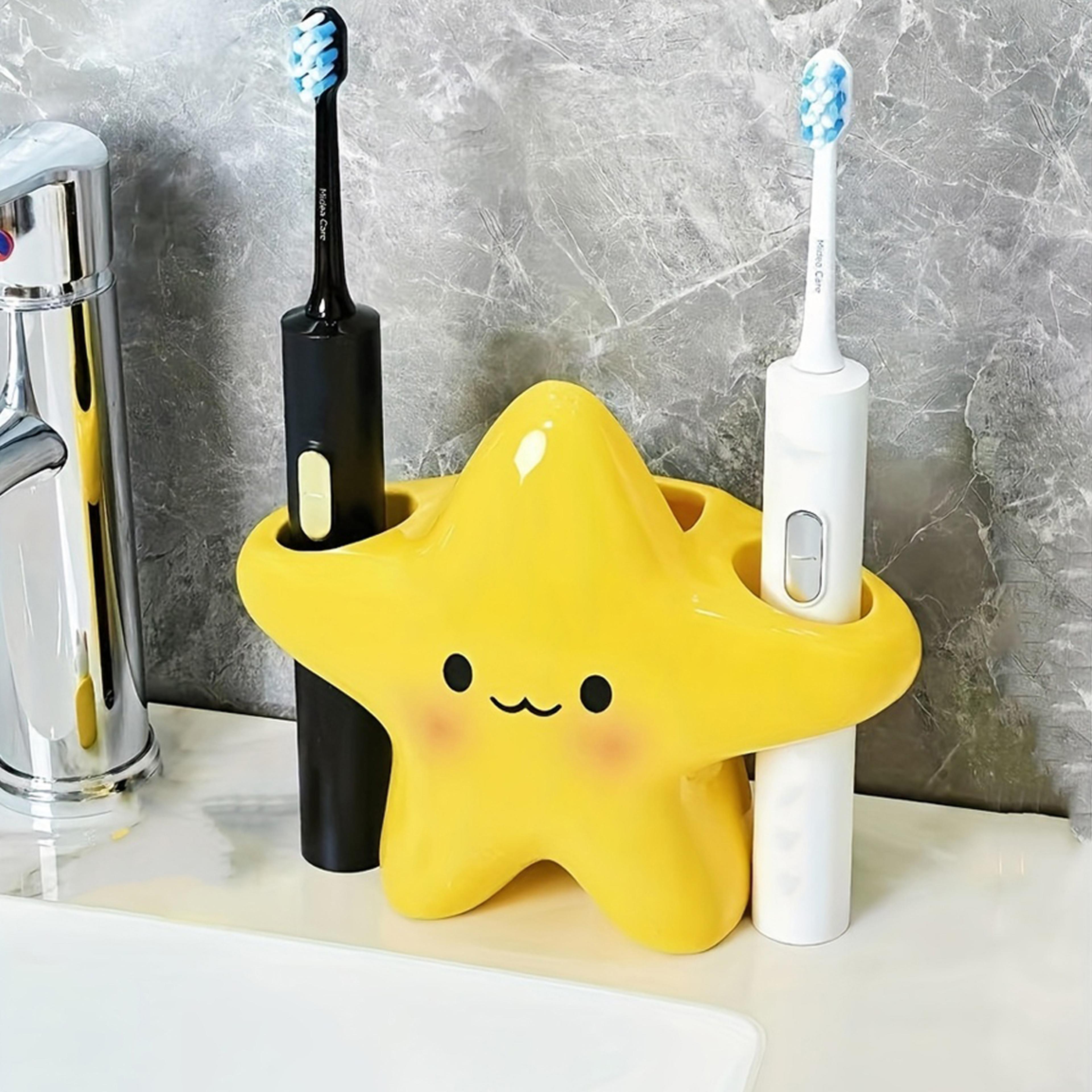 Cute Star Toothbrush Holder Countertop Bathroom Organizer For Toothbrush And Toothpaste 3