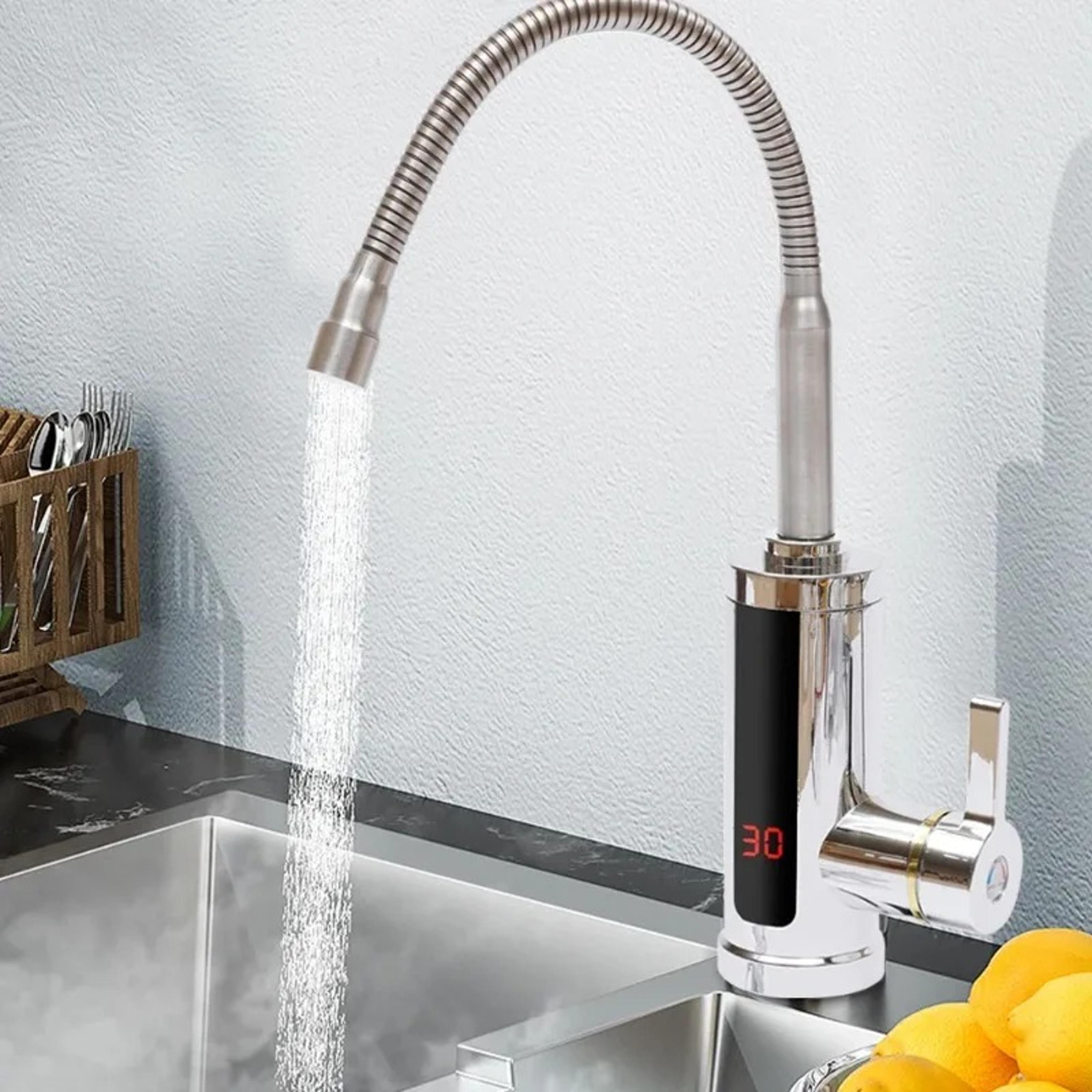 Instant Electric Faucet Heater With LCD Display And Rotating Hot Water Tap 4