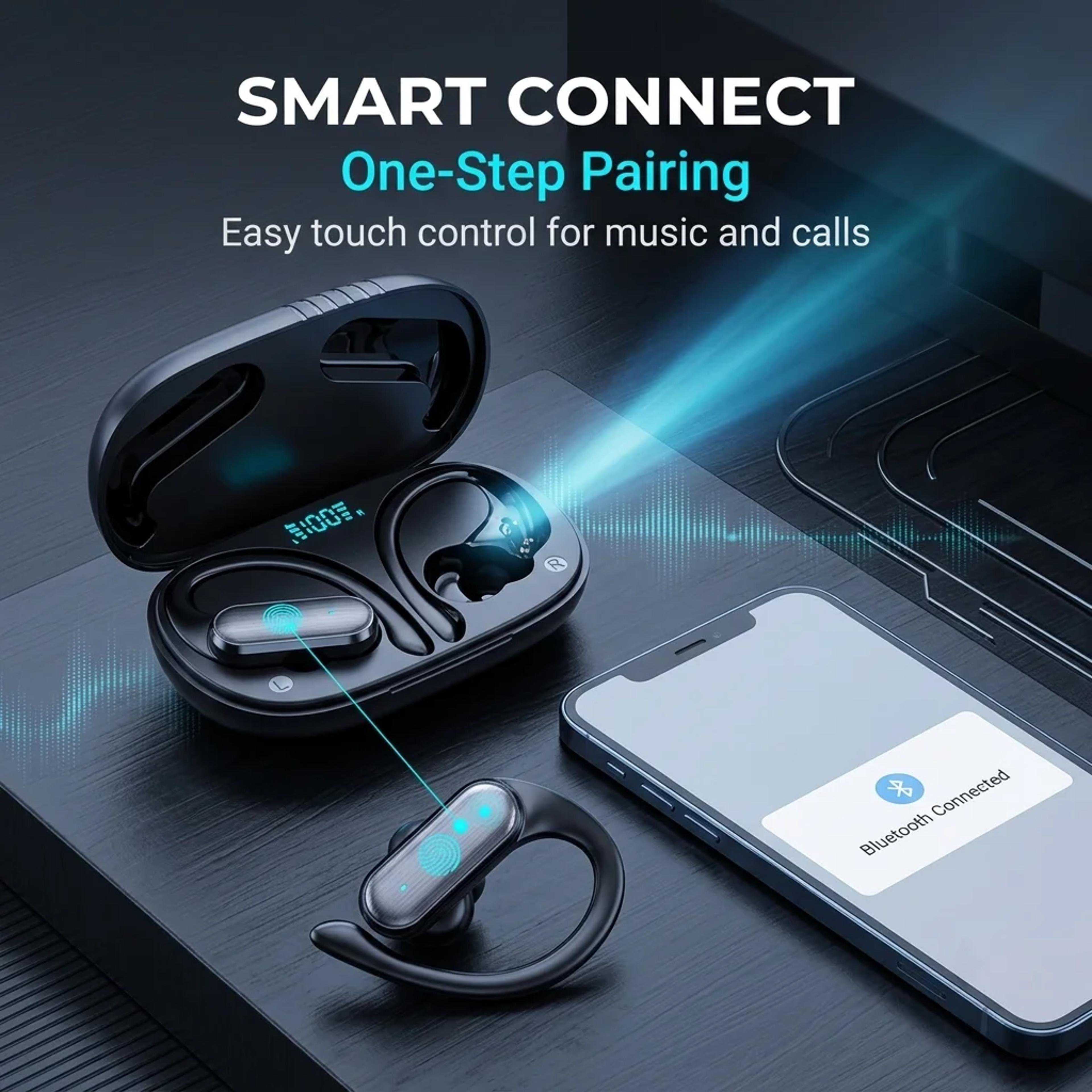 Wireless Bluetooth Earbuds With HD Stereo Sound Touch Control And Sweat Resistant Design 6