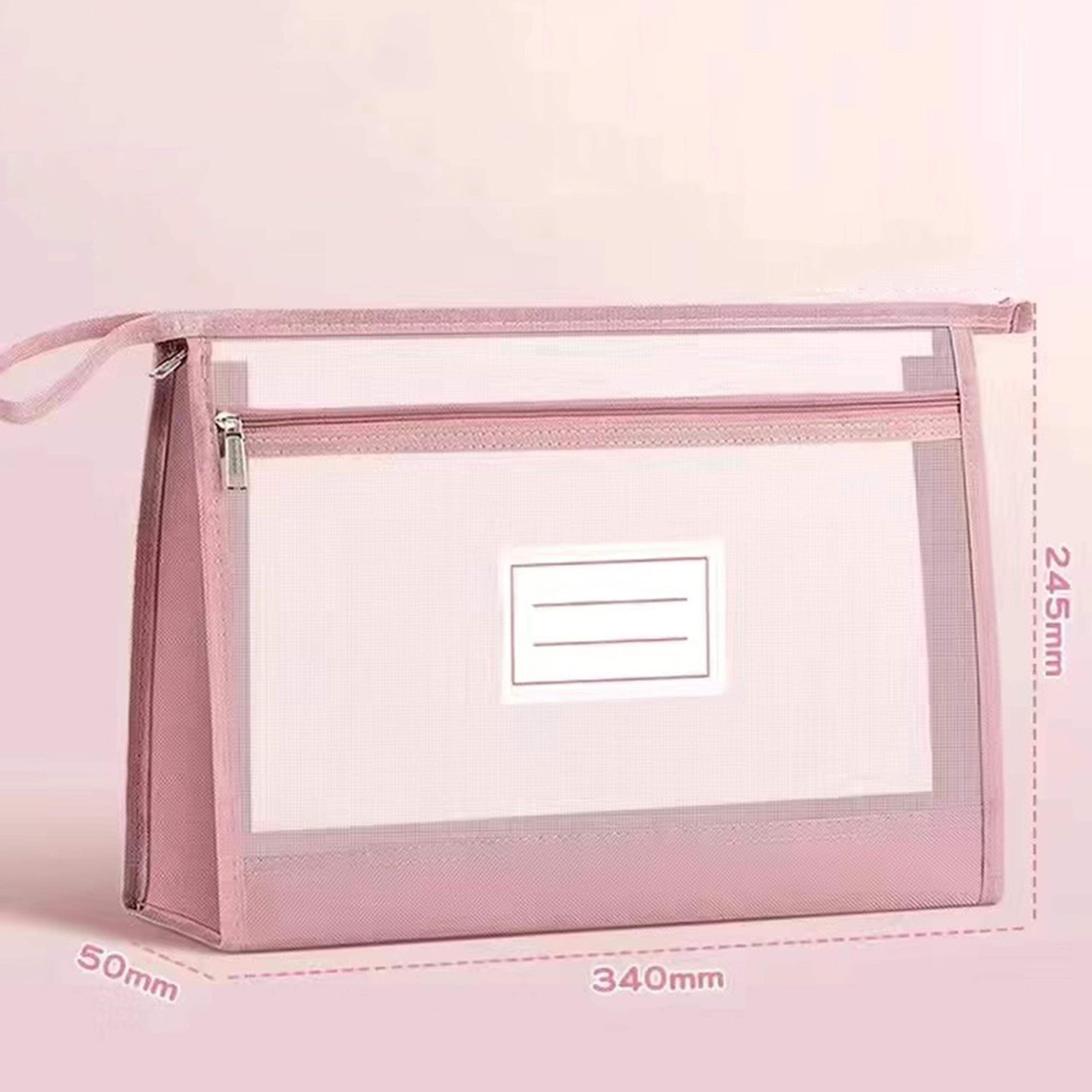 ClearCarry Transparent Mesh Document Bag Double Zipper File Organizer 9