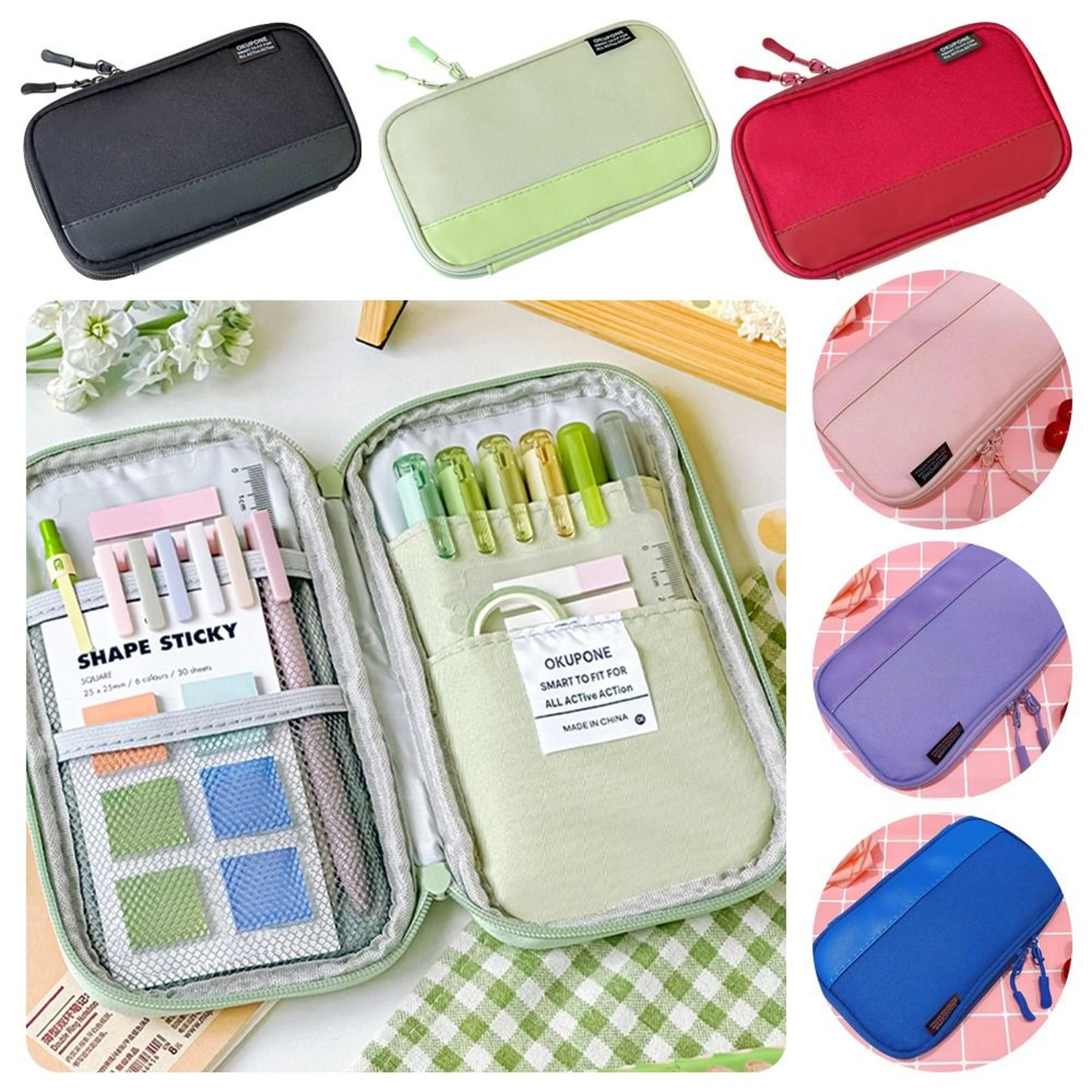 slim oxford pencil case portable stationery pouch for students