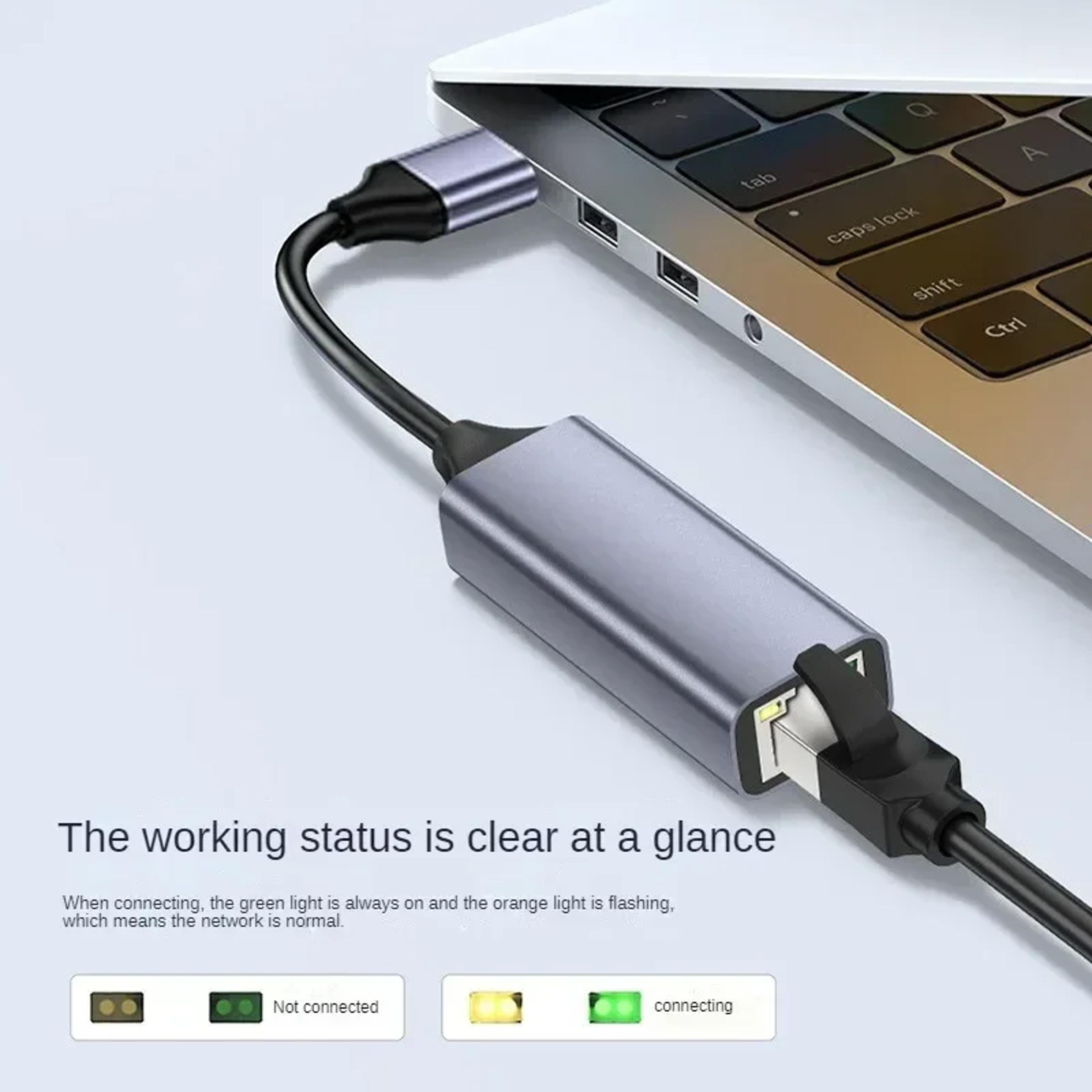 USB Type C Ethernet Adapter Gigabit Network Adapter For Laptop And TV Box 4