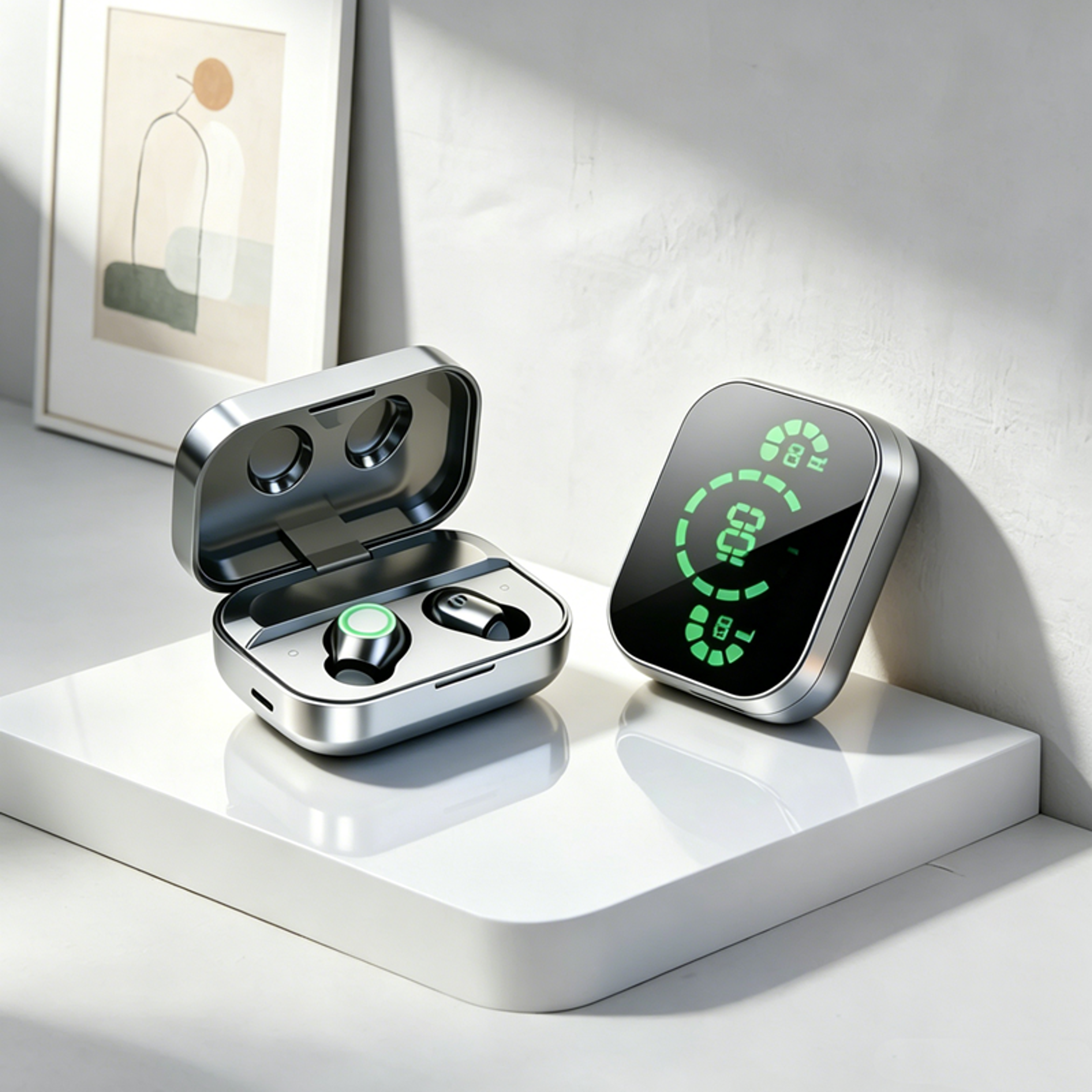 Wireless Earbuds Bluetooth Headphones With Mic LED Charging Case 1