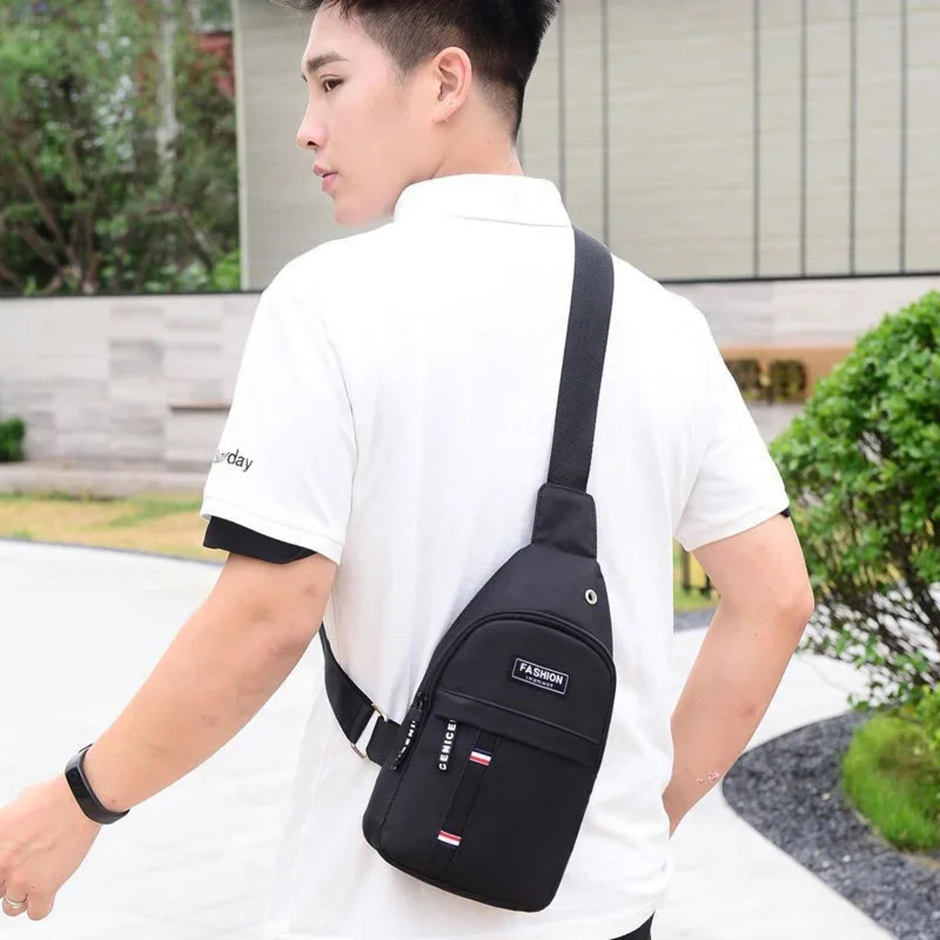 Men Waterproof Nylon Chest Bag Lightweight Crossbody Sling Bag For Travel And Daily Carry 1
