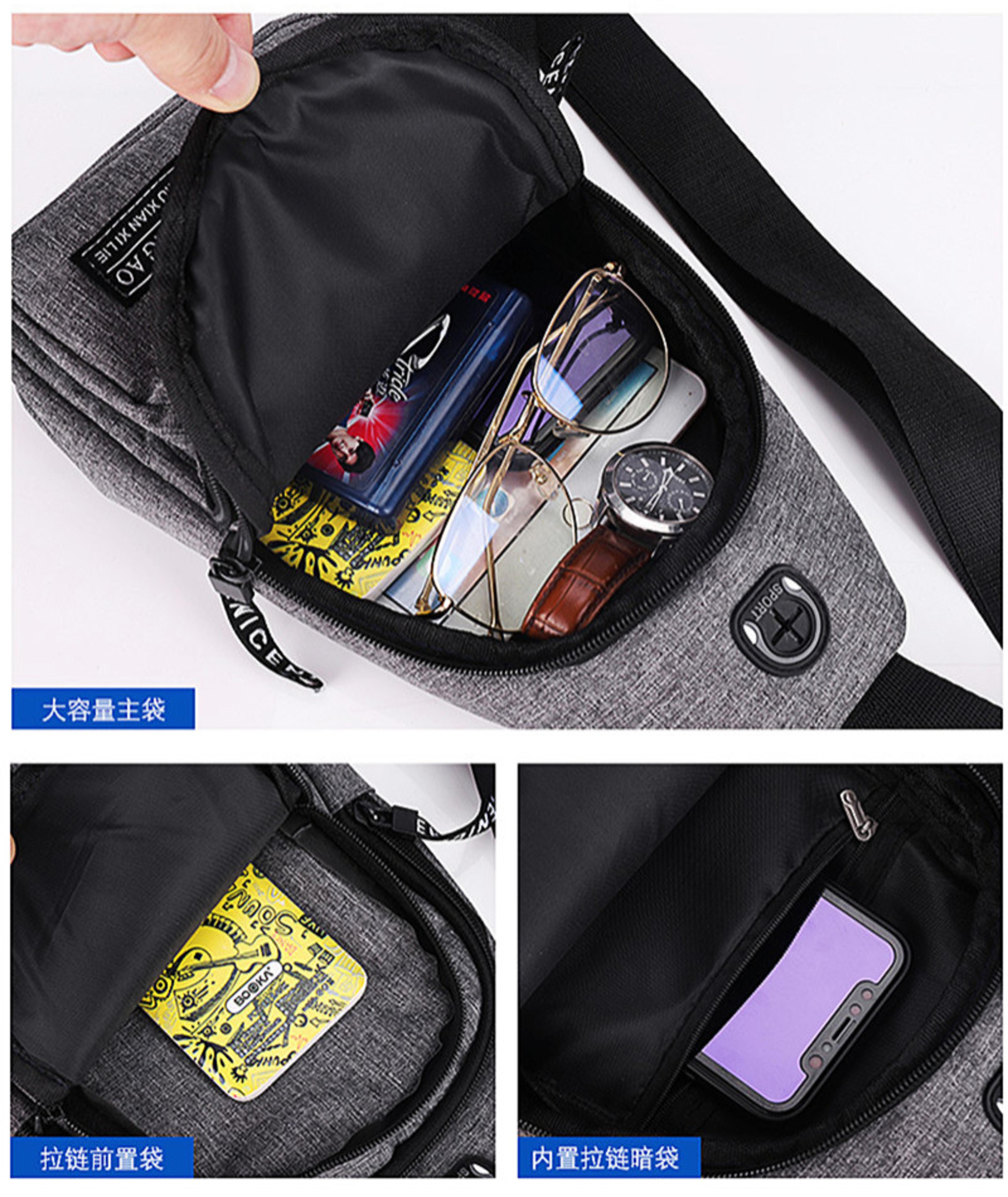 Mens Canvas Chest Bag Adjustable Crossbody Sling Bag For Travel And Daily Carry 5