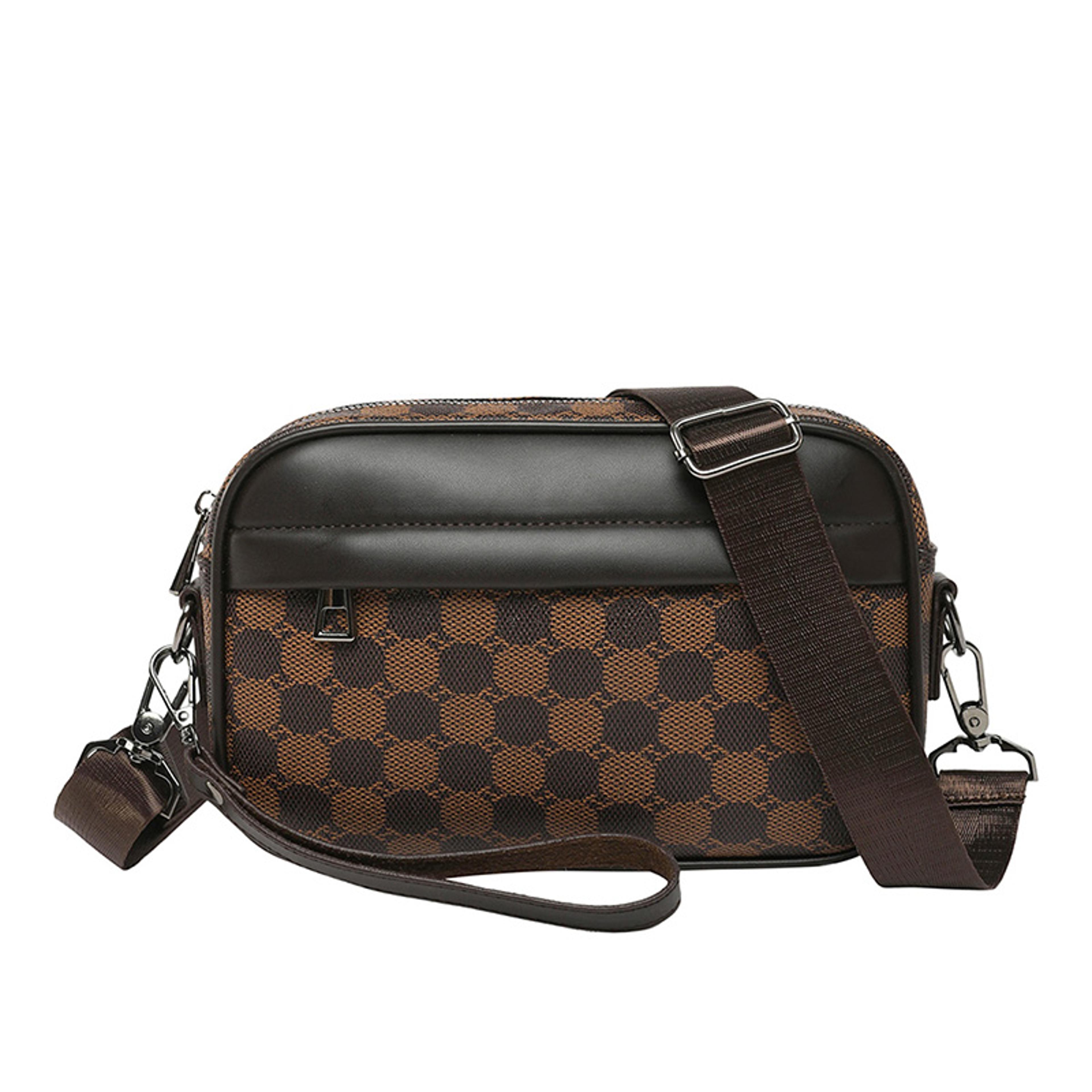 Mens Crossbody Bag Lightweight PU Leather Messenger Bag With Wide Strap 7